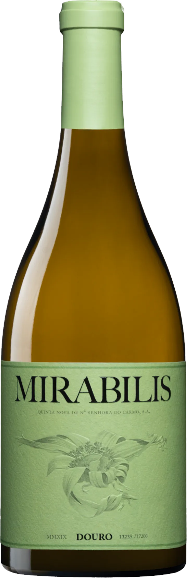 Vrijstaande witte wijnfles – Quinta Nova – Mirabilis Branco Douro (2022) zonder achtergrond
