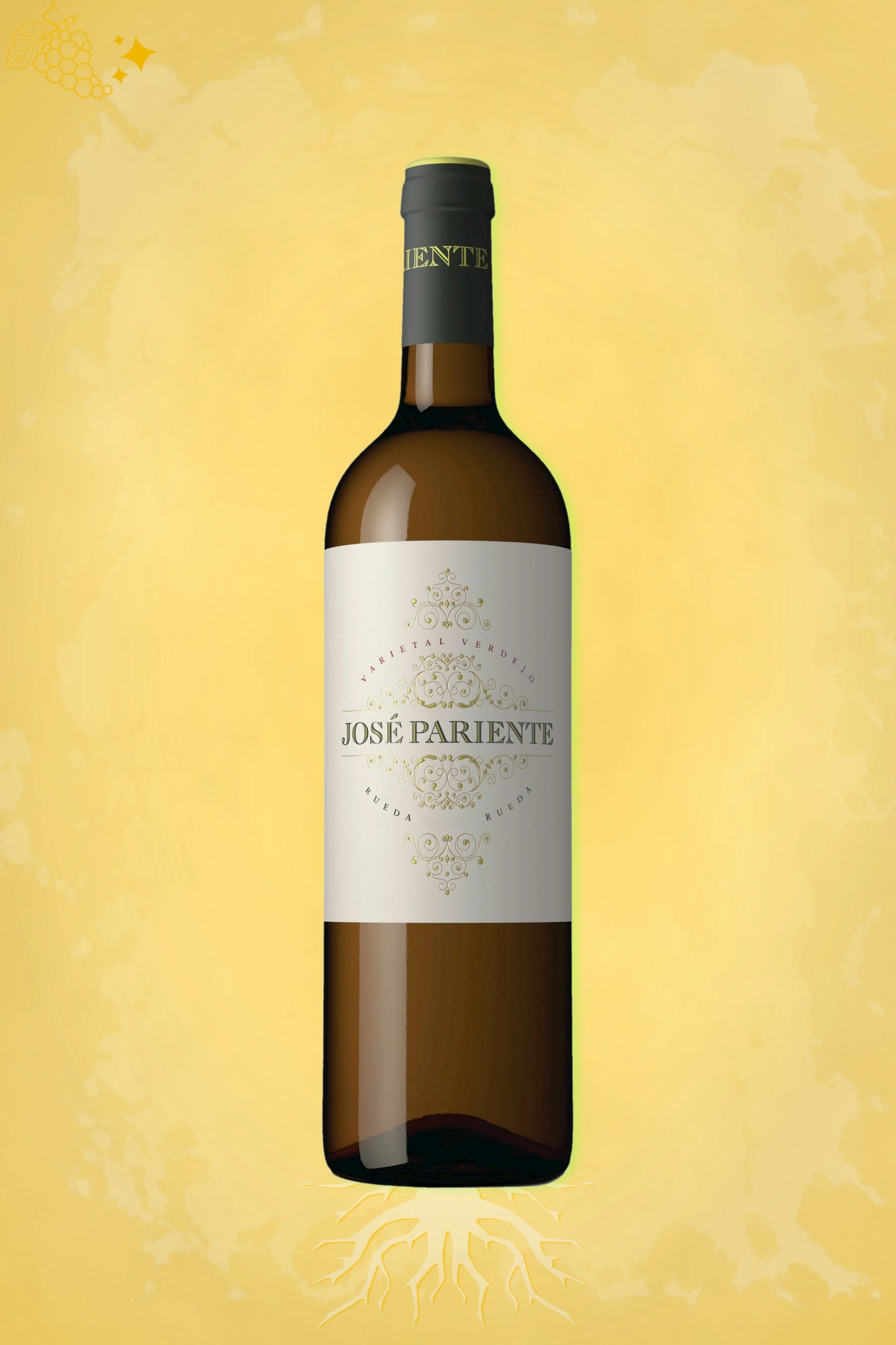 Jose Pariente – José Pariente Verdejo Rueda (2024) – exclusieve witte wijn op gouden achtergrond