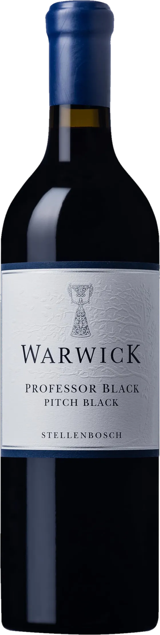 Vrijstaande rode wijnfles – Warwick – Professor Black Pitch Black (2022) zonder achtergrond