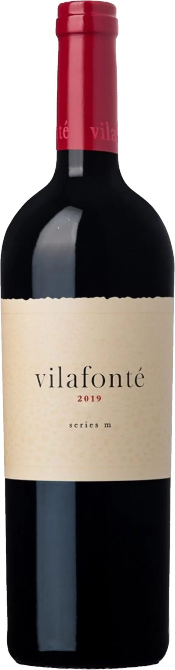🫙 Vilafonté – Series M (2019): transparante flesweergave van rode wijn uit Zuid-Afrika