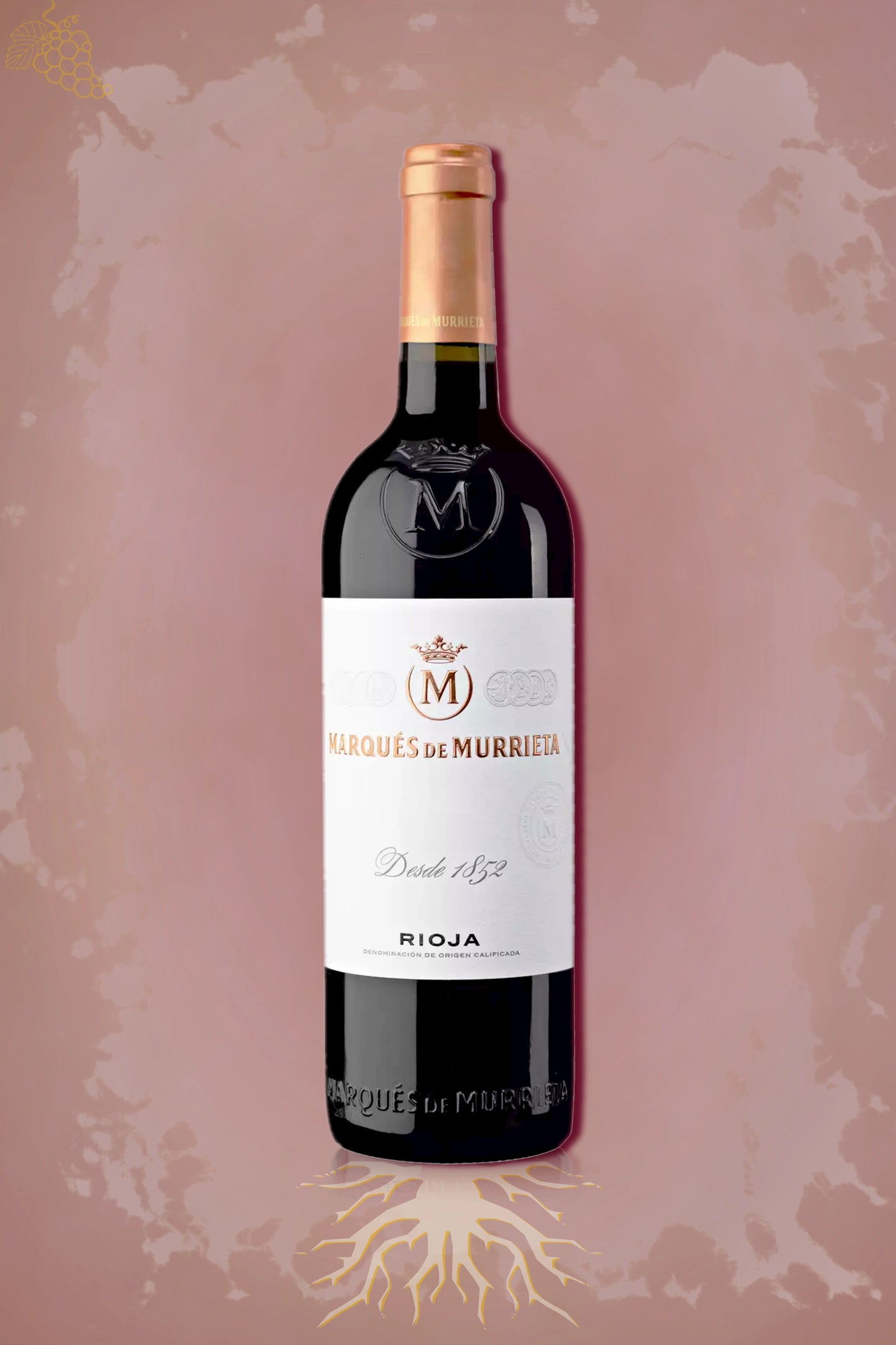 Marques de Murrieta - Reserva Finca Ygay (2020) – rode wijn tegen rode achtergrond