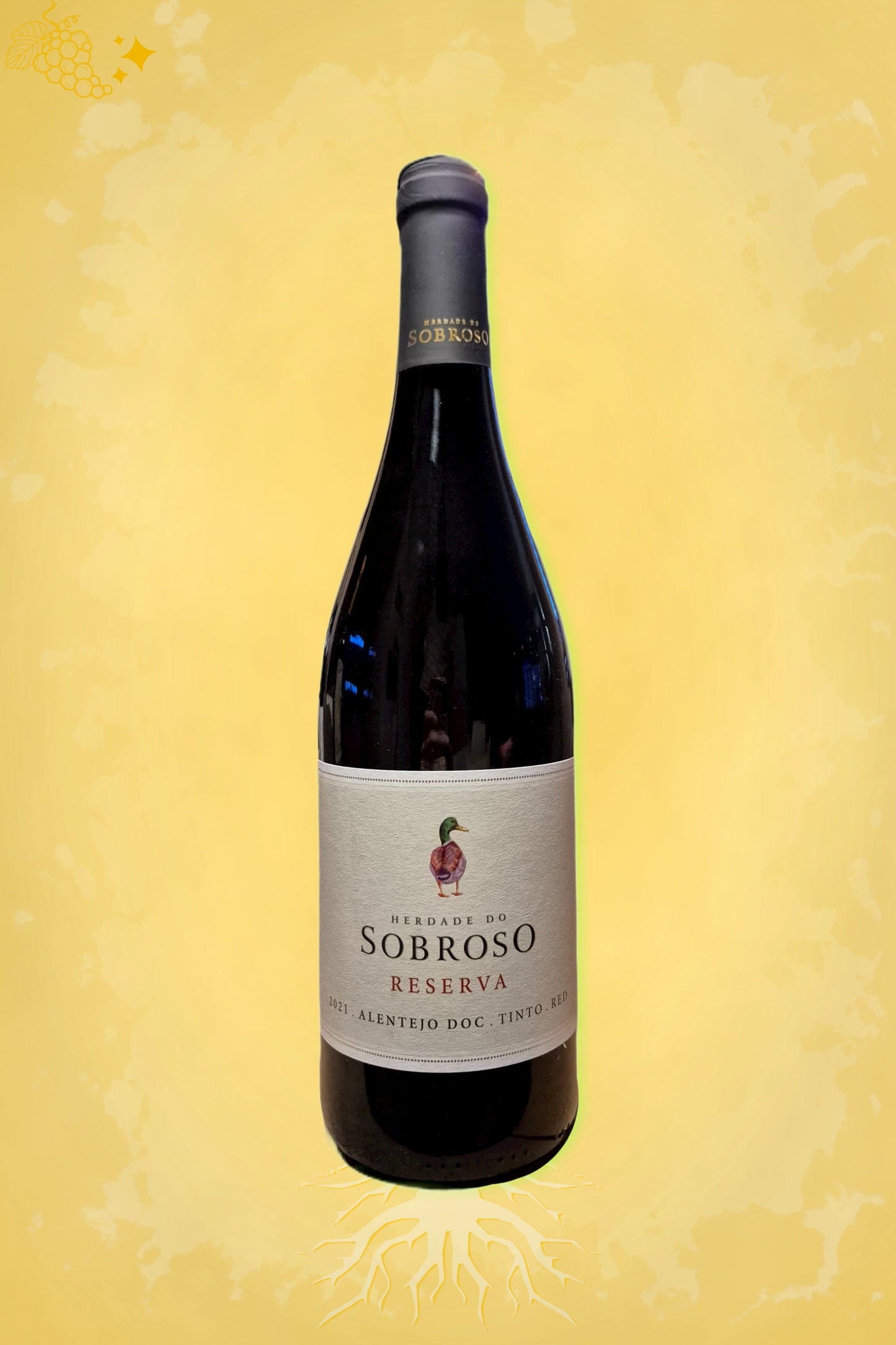 Premium presentatie: Herdade do Sobroso - Reserva Branco (2023) met gouden gloed