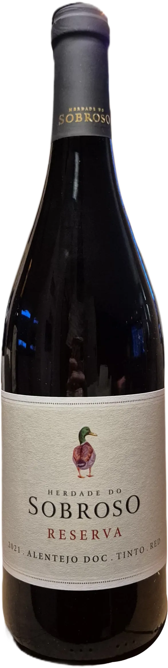 Transparante weergave van Herdade do Sobroso - Reserva Branco (2023) – fles witte wijn zonder achtergrond