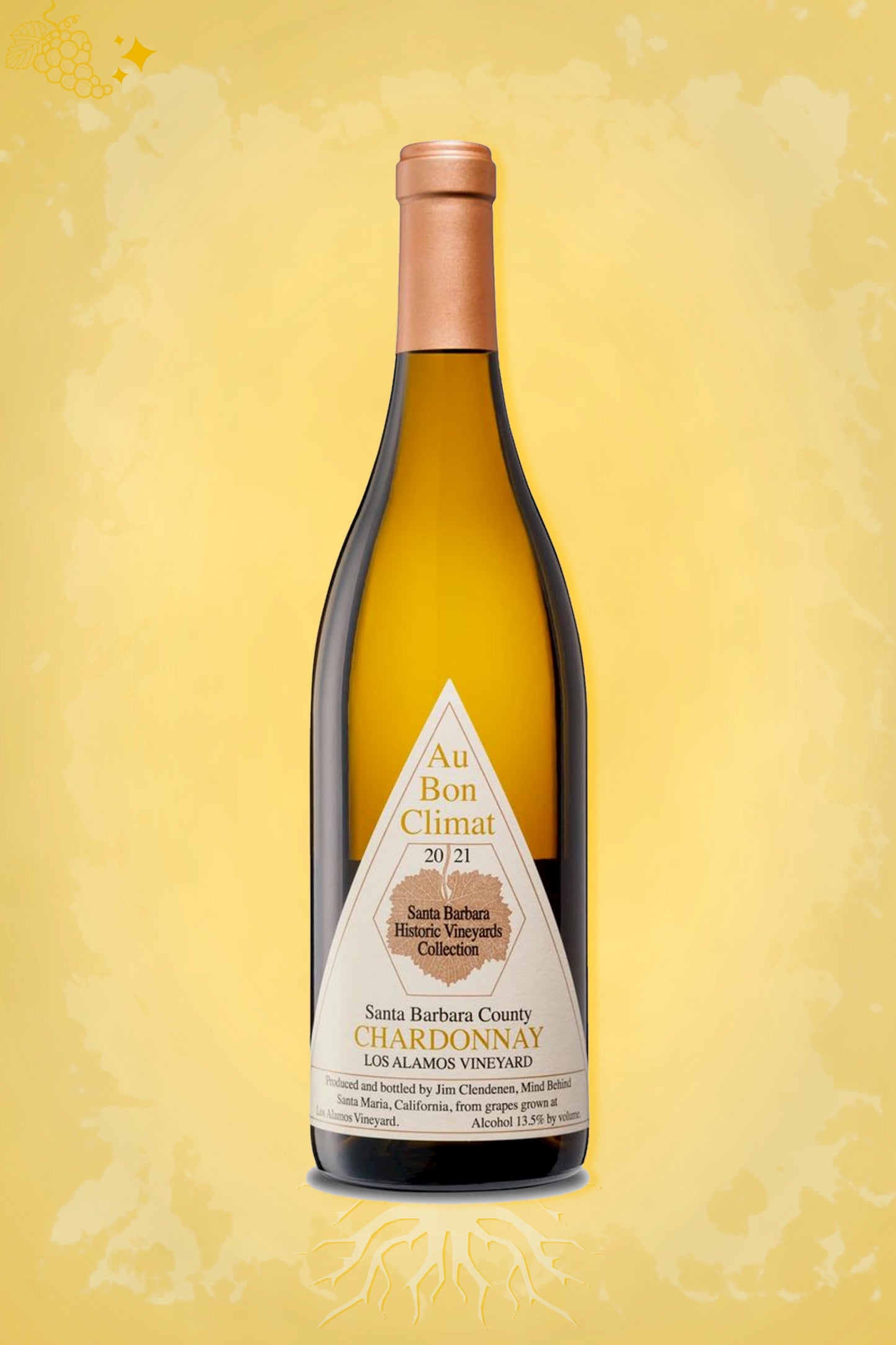 Gouden achtergrond voor Au Bon Climat - Chardonnay Los Alamos Vineyard (2021) – premium witte wijn