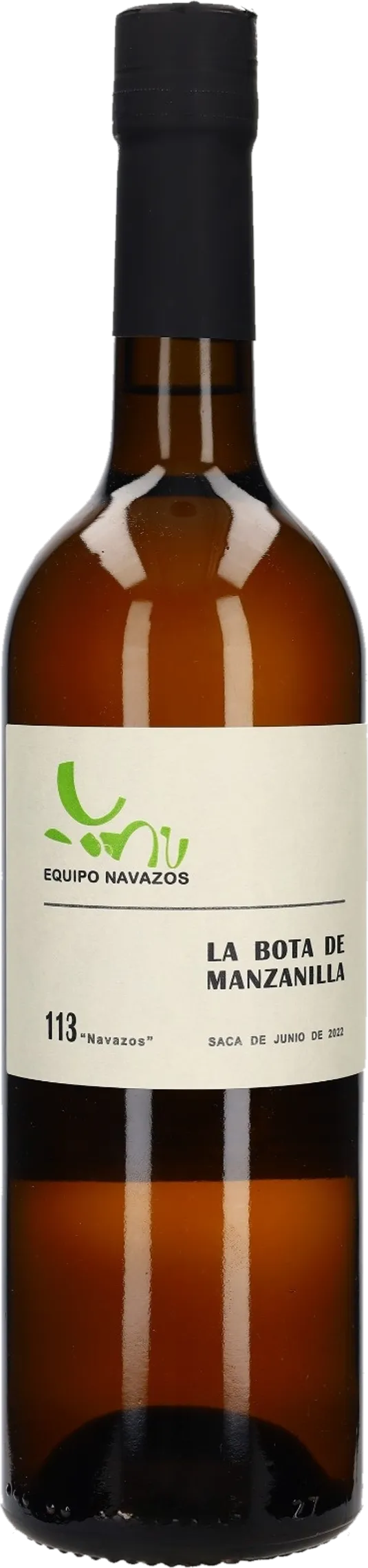 Transparante weergave van Equipo Navazos - La Bota de Manzanilla Nº 113 (NV) – fles witte wijn zonder achtergrond
