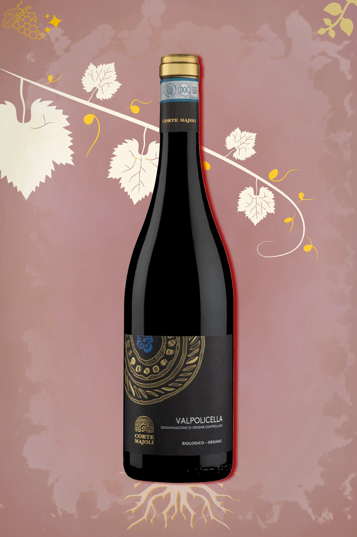 Fles Tezza Corte Majoli - Valpollicella Superiore Ripasso (2021) – blend van o.a. corvina in rode setting