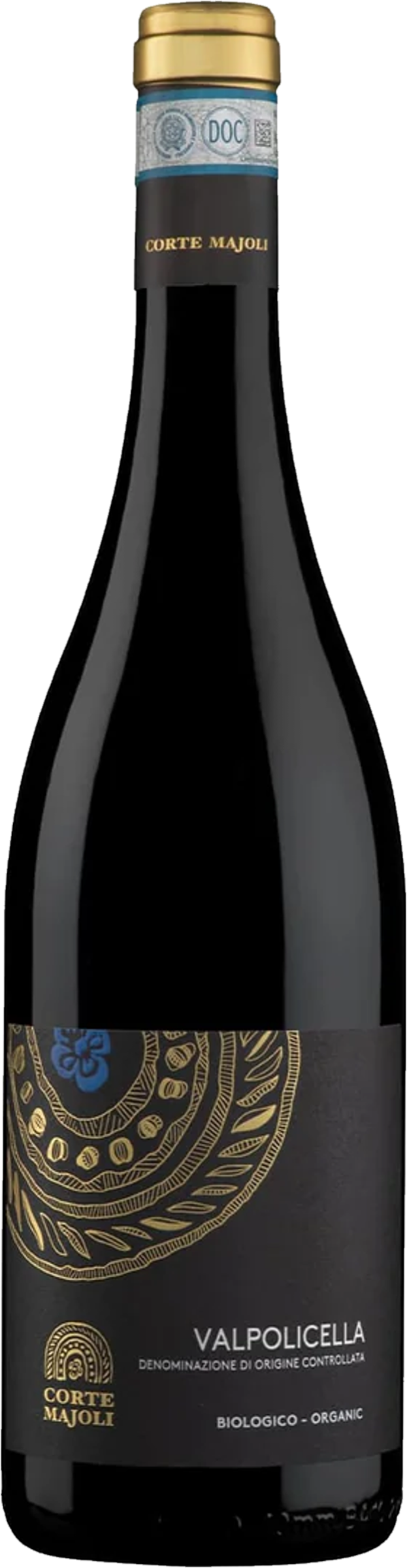 Transparante weergave van Tezza Corte Majoli - Valpollicella Superiore Ripasso (2021) – fles blend van o.a. corvina zonder achtergrond