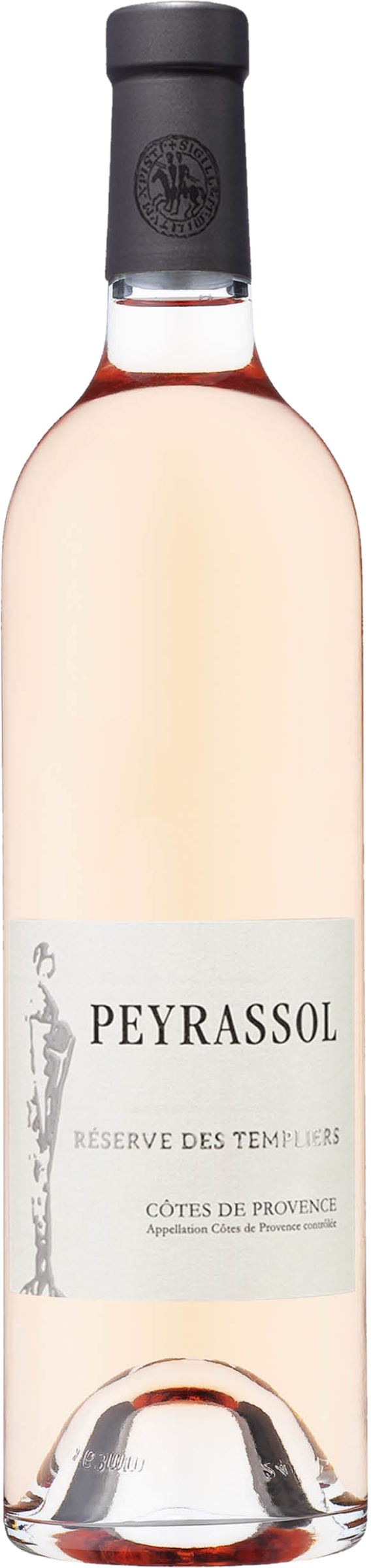 Transparante weergave van Peyrassol - Cotes de Provence 'Reserve des Templiers' Rose (2024) – fles rosé zonder achtergrond