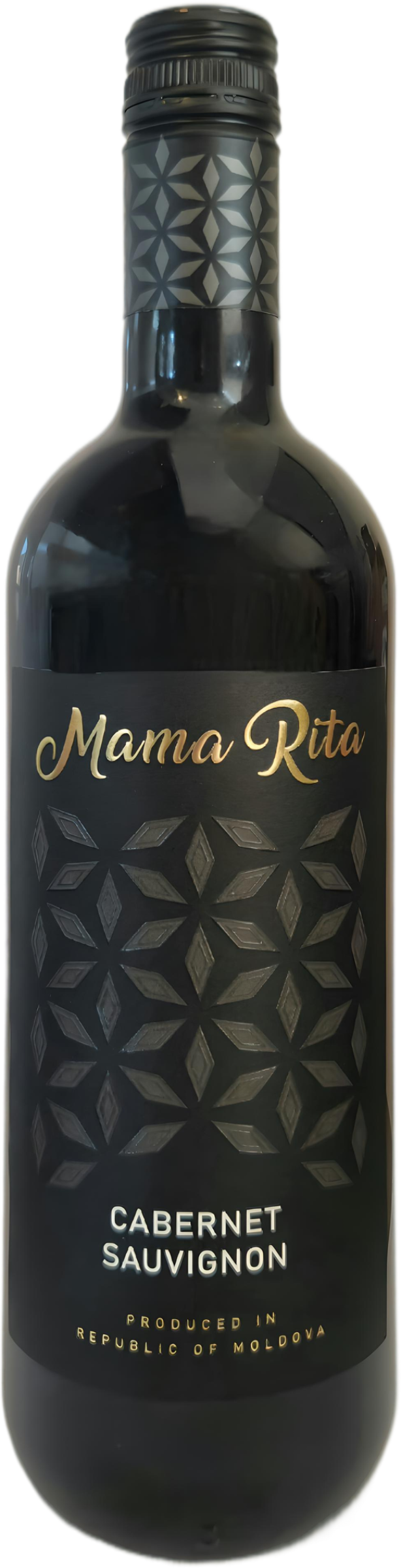 🫙 MamaRita - Cabernet Sauvignon (2022): transparante flesweergave van cabernet sauvignon uit Valul lui Traian