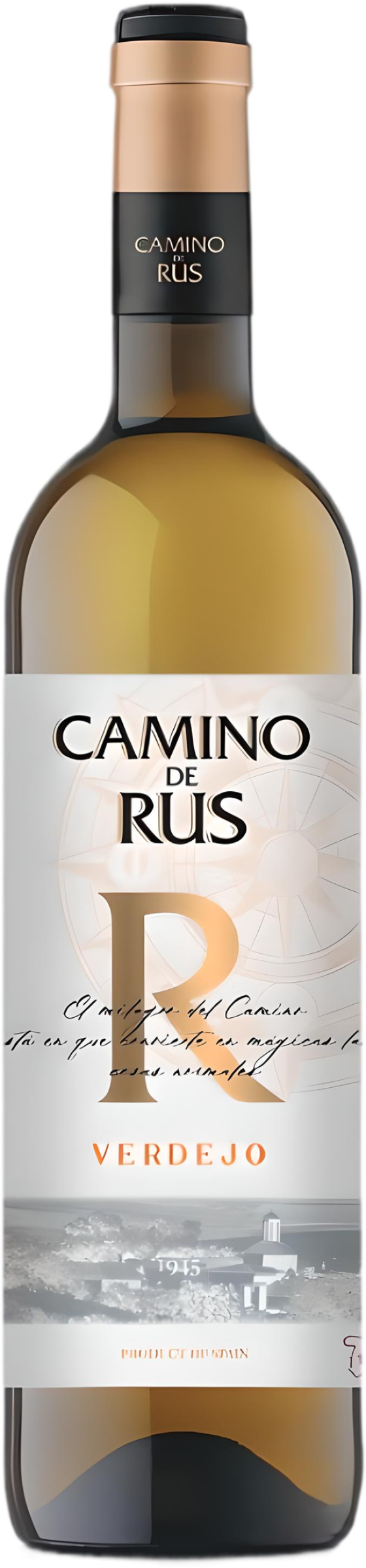 Fles Camino de Rus - Verdejo (2024) zonder achtergrond – verdejo zichtbaar in detail