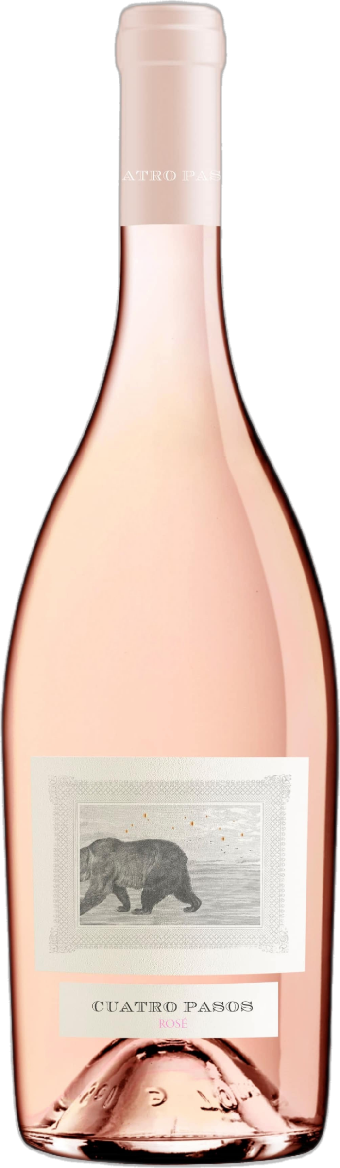 Cuatro Pasos Rosado 2023 fles transparant – Mencía rosé wijn Cuatro Pasos