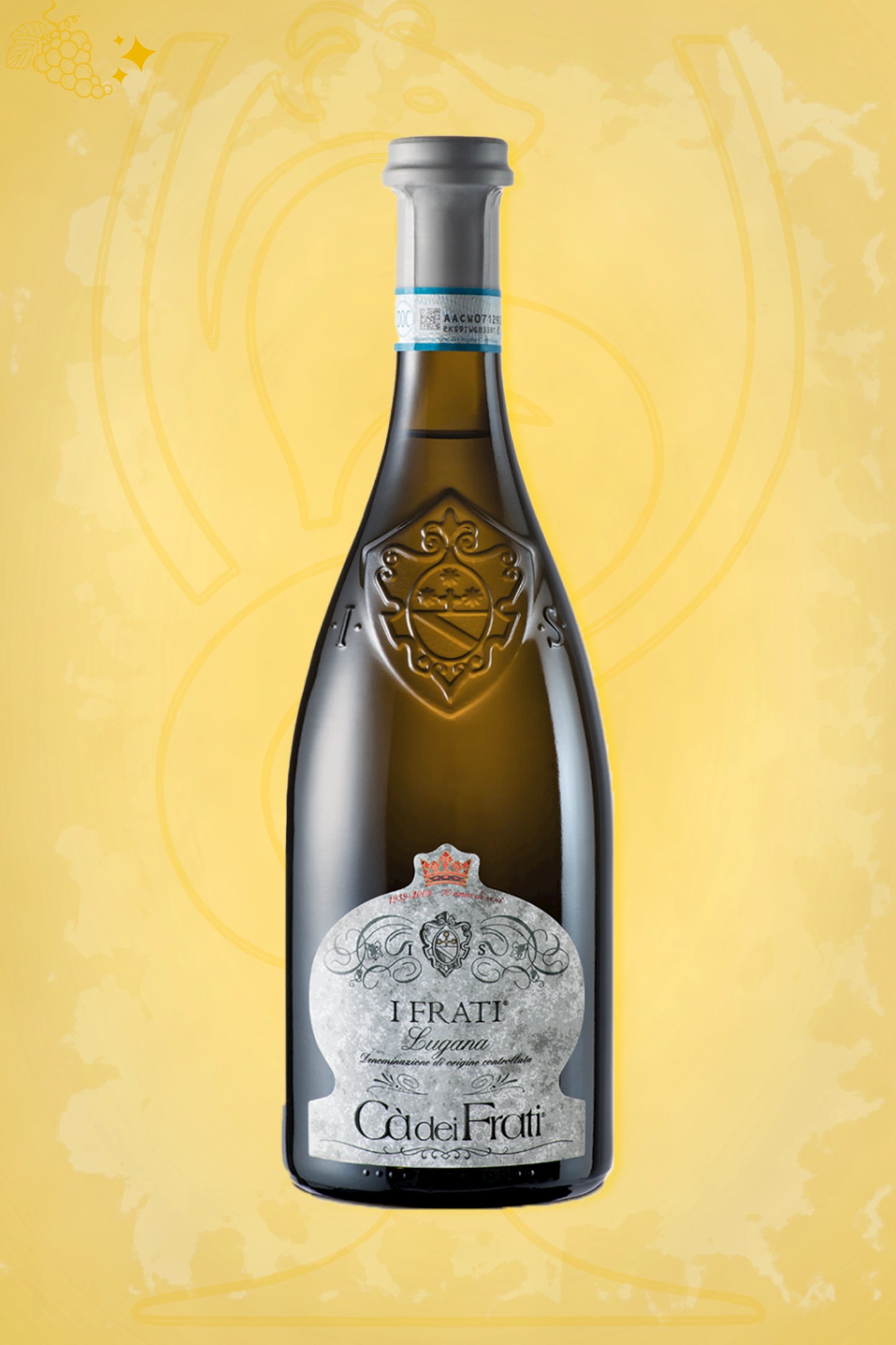 I Frati 2024 - witte wijn tegen gouden achtergrond premium