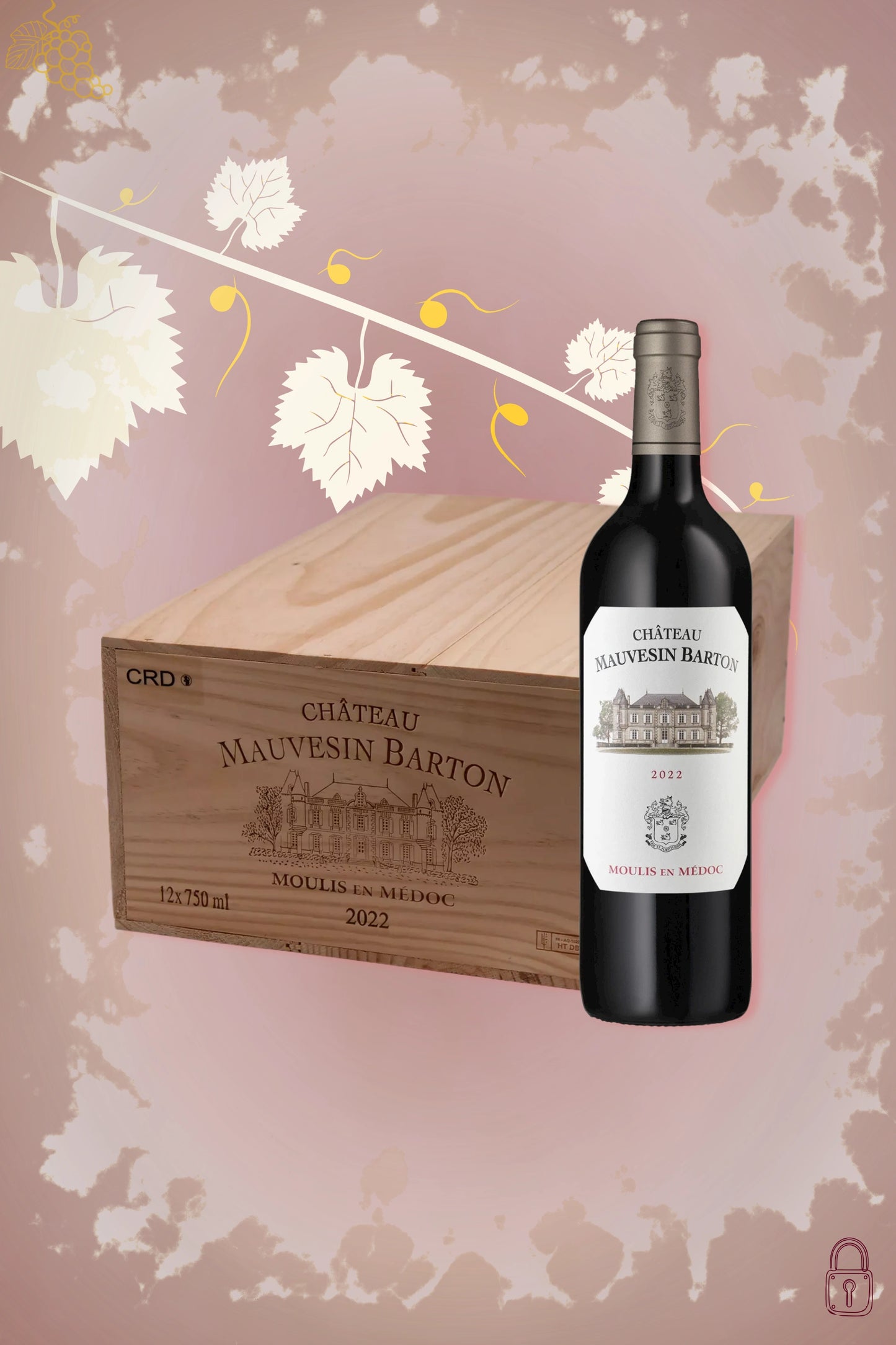 Close-up van robijnrode Bordeaux blend met tonen van zwarte bes en kruiden, krachtig maar verfijnd, passend bij herfstgerechten en stoofpot.
