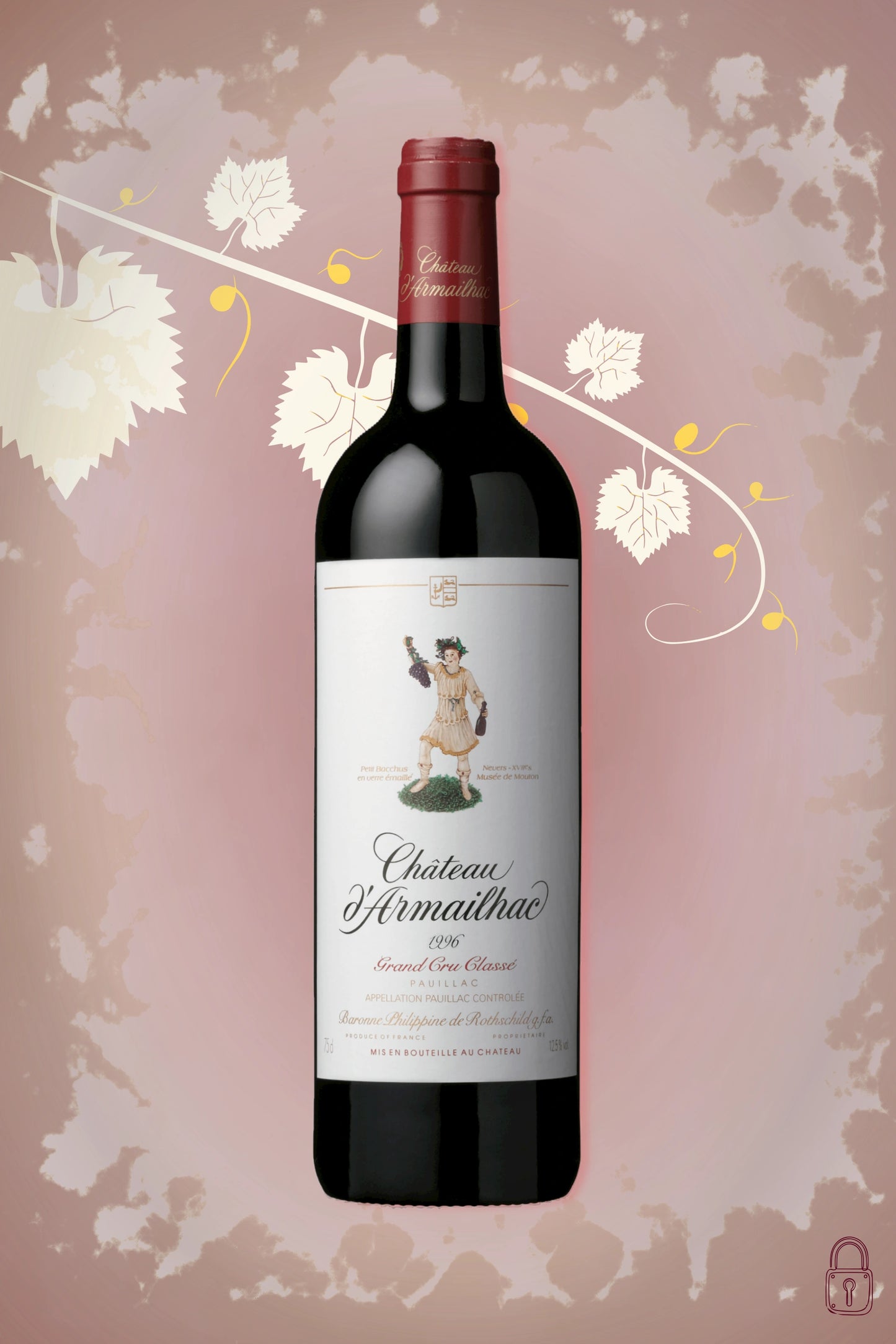 Close-up van elegante rode wijn in Bordeaux-stijl met subtiele tannines, aroma’s van tabak en ceder en een verfijnde, klassieke Médoc-uitstraling.