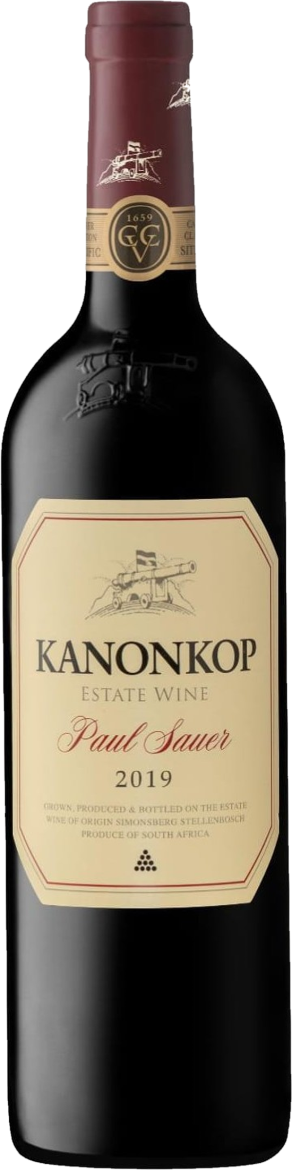 Kanonkop Paul Sauer 2019 tegen bordeaux achtergrond – premium rode wijn