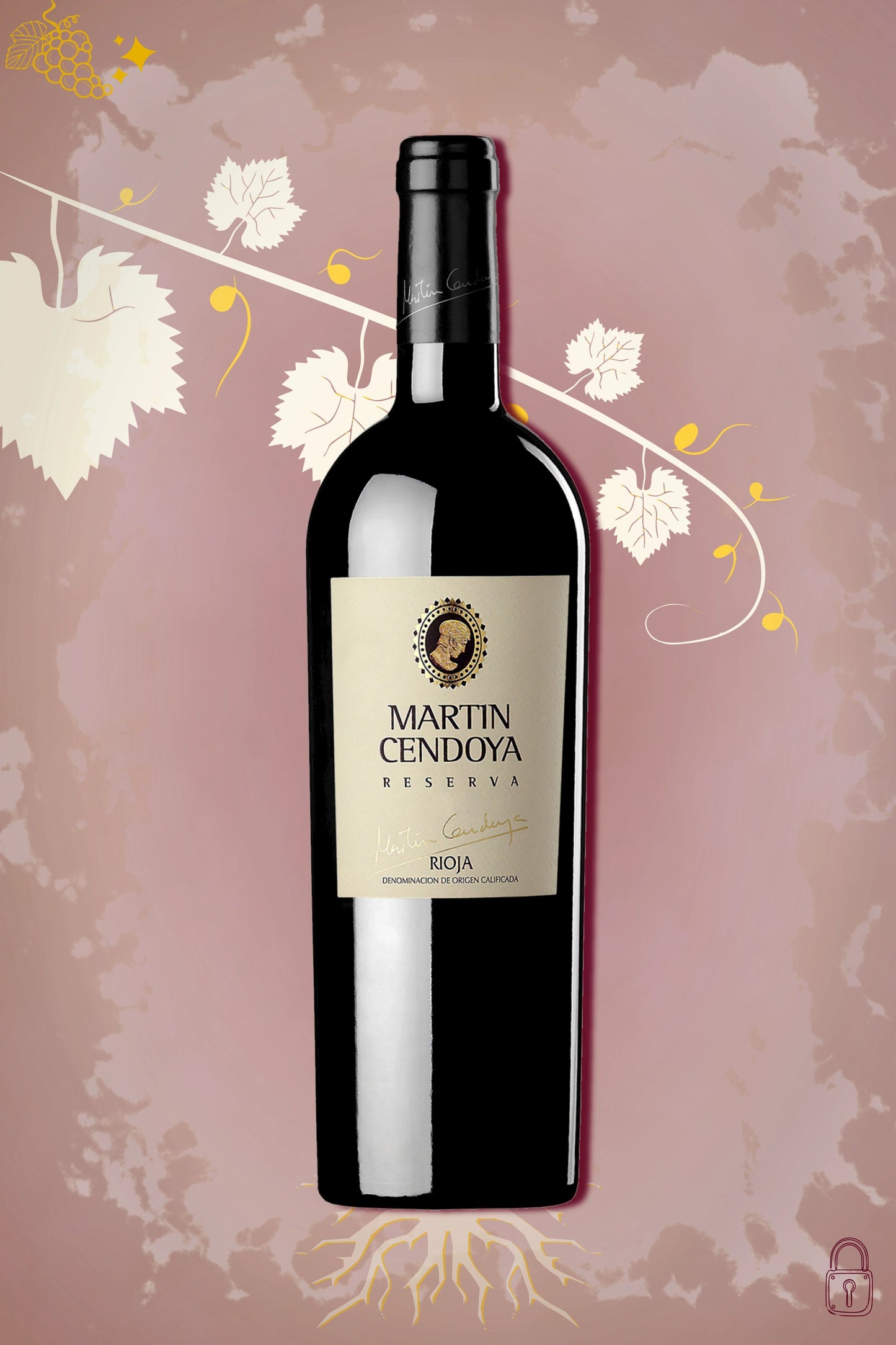 Eguren Ugarte Martín Cendoya Reserva 2016 tegen bordeaux achtergrond – premium rode wijn