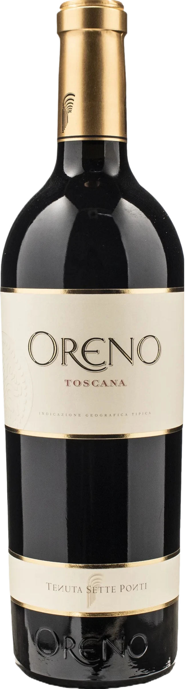 Tenuta Sette Ponti Oreno 2021 tegen bordeaux achtergrond – premium Super Tuscan