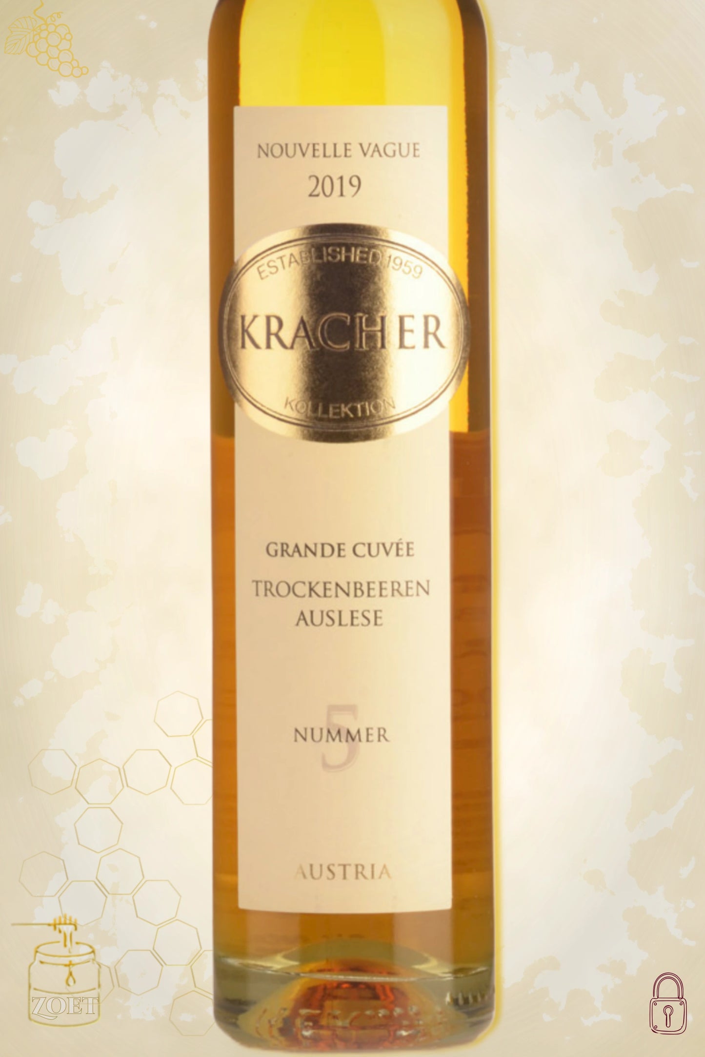 Close-up label Weingut Walter J. Oster Trockenbeerenauslese 2019 Halve Fles 375 ml – Prädikat details