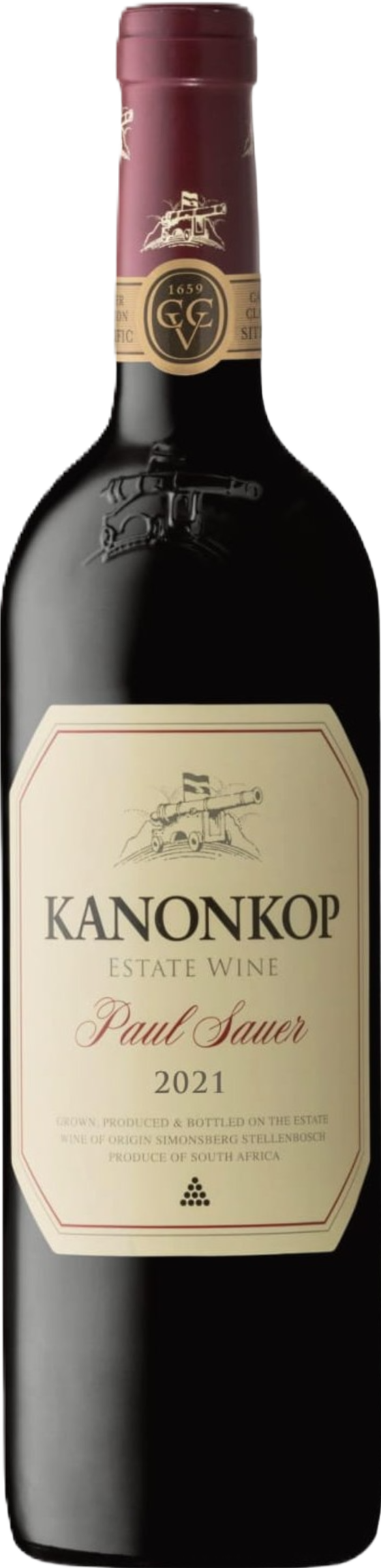 Kanonkop Paul Sauer 2021 tegen bordeaux achtergrond – premium rode wijn