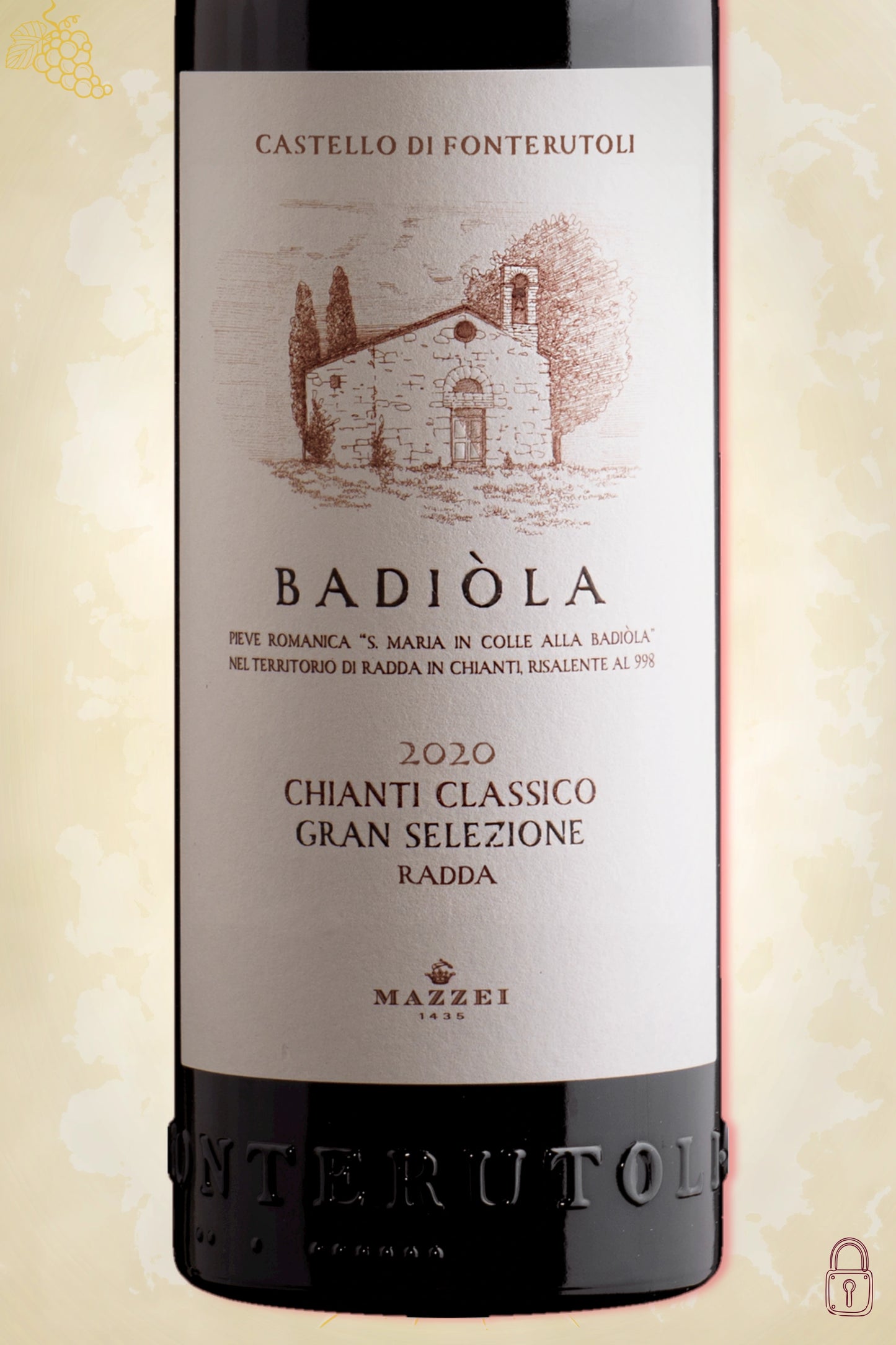 Close-up label Badiòla 2020 – Marchesi Mazzei en Gran Selezione details