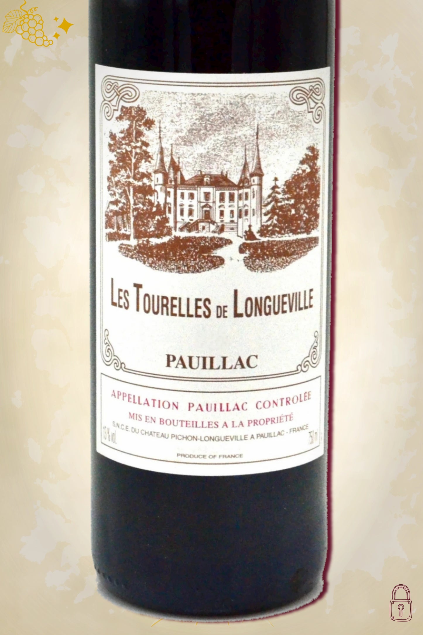 Château Les Tourelles de Longueville 1998 fles transparant – Bordeaux rode wijn