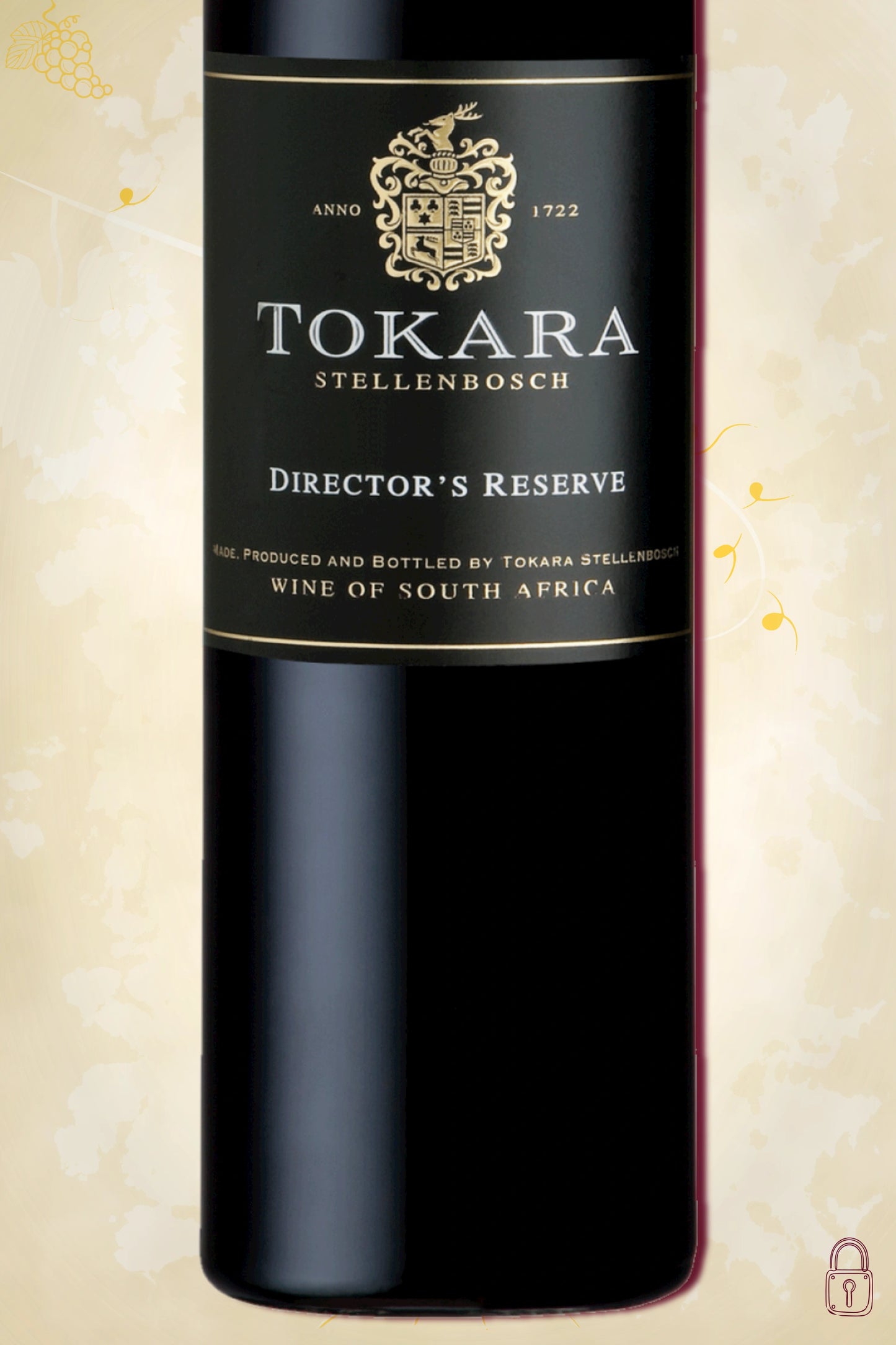 Close-up label Tokara Director’s Reserve Red 2020 – Tokara branding en details