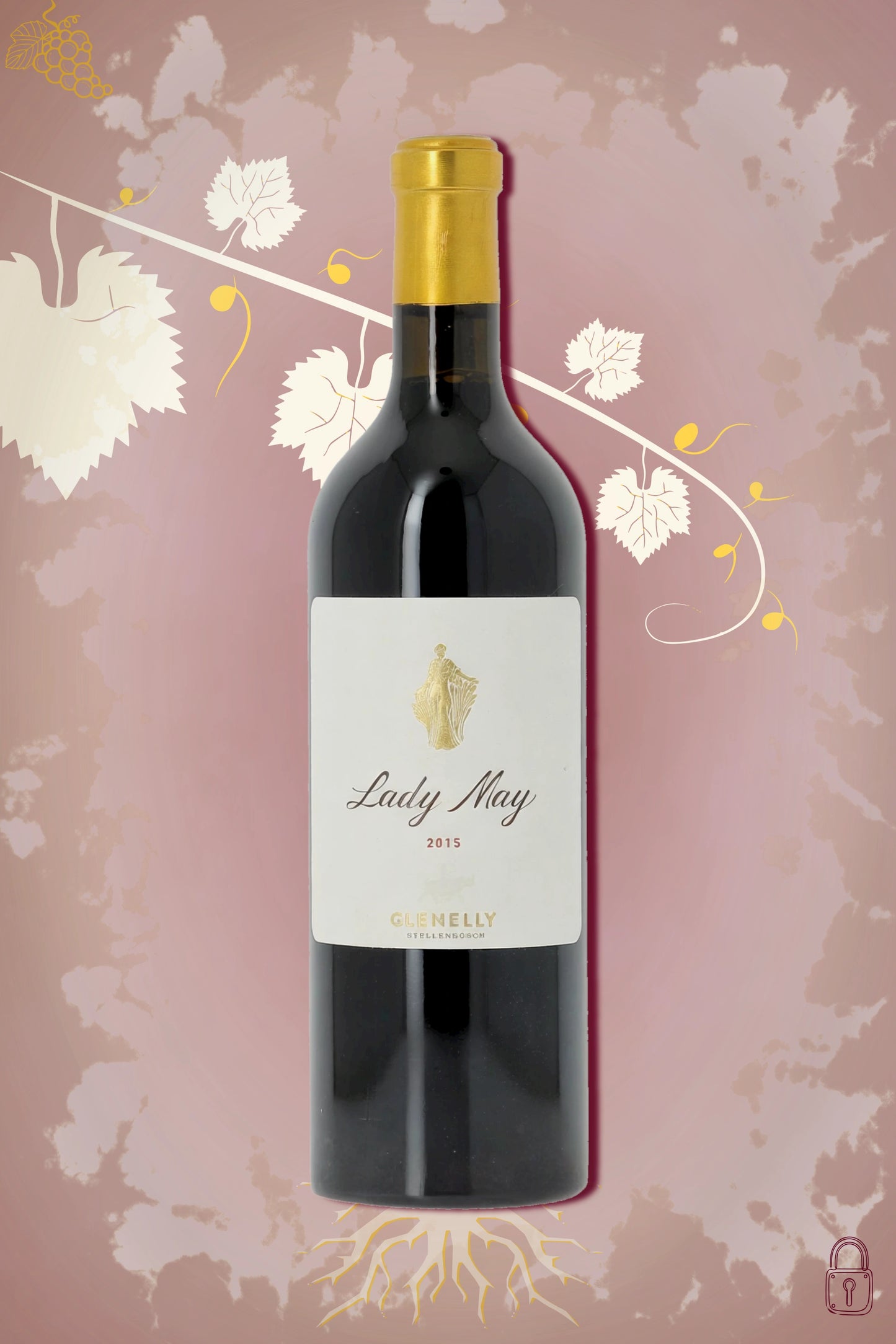 Glenelly Lady May 2015 tegen bordeaux achtergrond – premium rode wijn