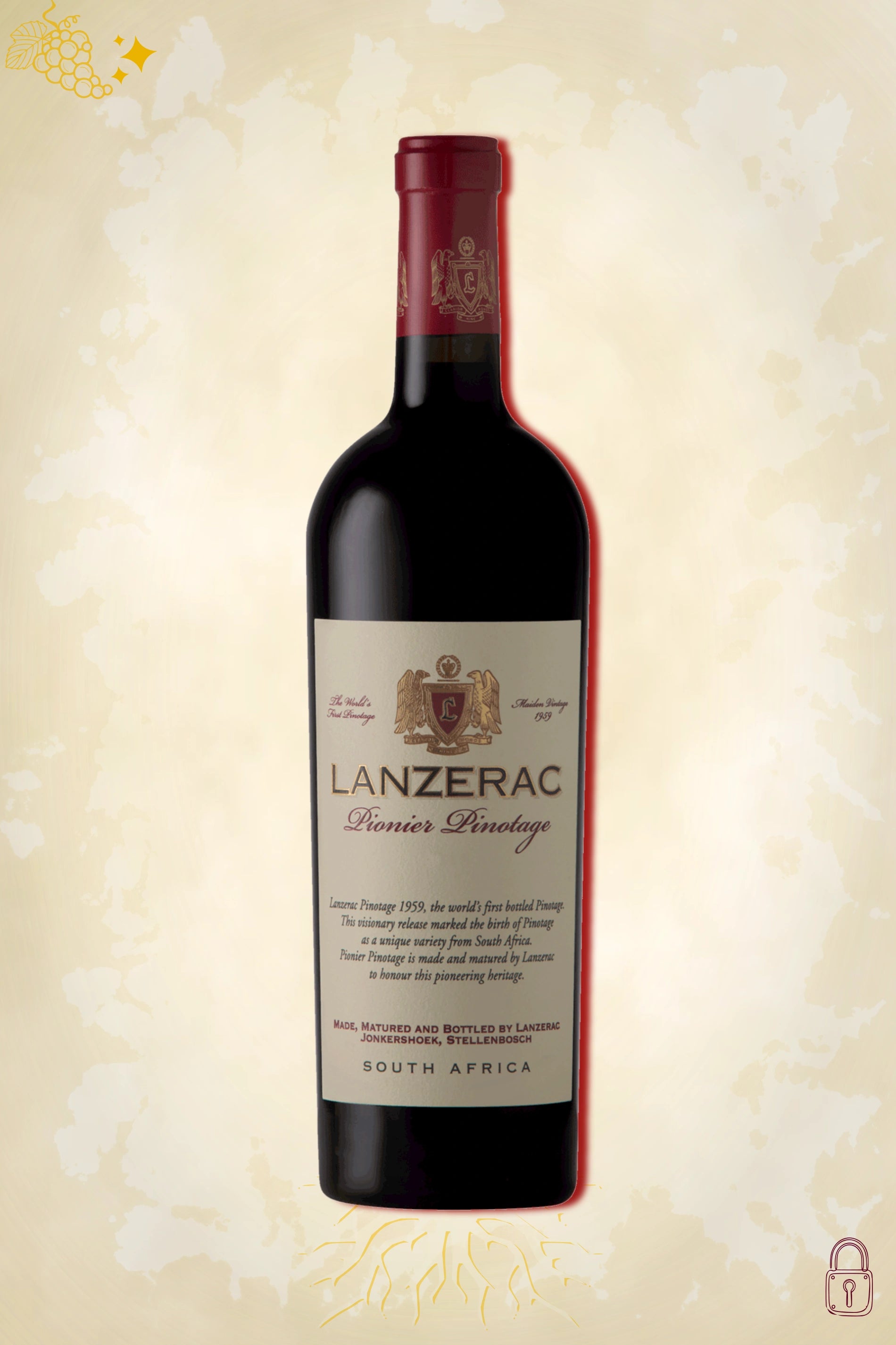 Lanzerac Pionier Pinotage 2020 – rode wijn uit Stellenbosch, Zuid-Afrika