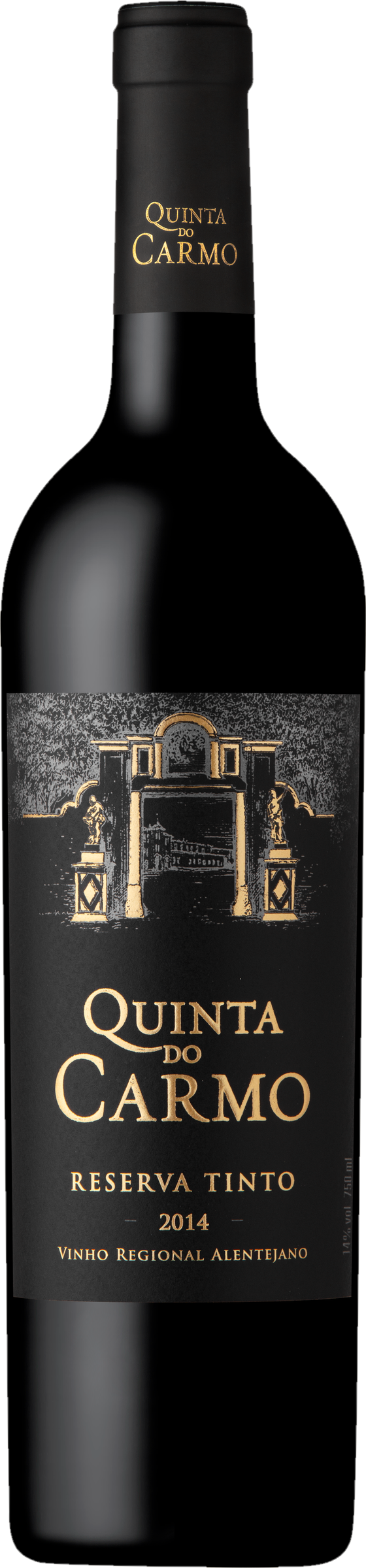 Bacalhôa Quinta do Carmo Reserva Tinto 2014 tegen bordeaux achtergrond – premium rode wijn
