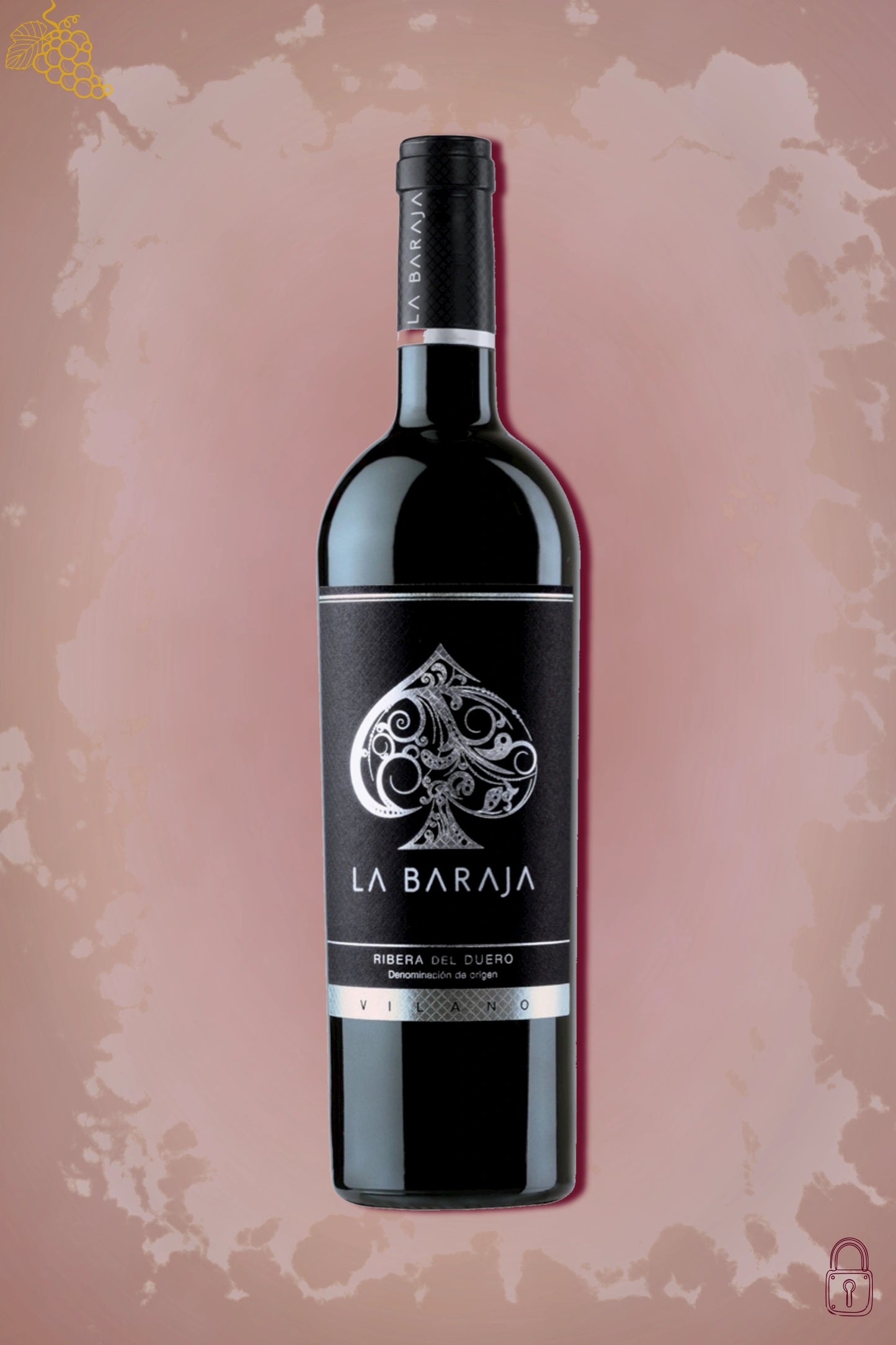 Bodegas Vilano La Baraja 2016 tegen bordeaux achtergrond – premium rode wijn
