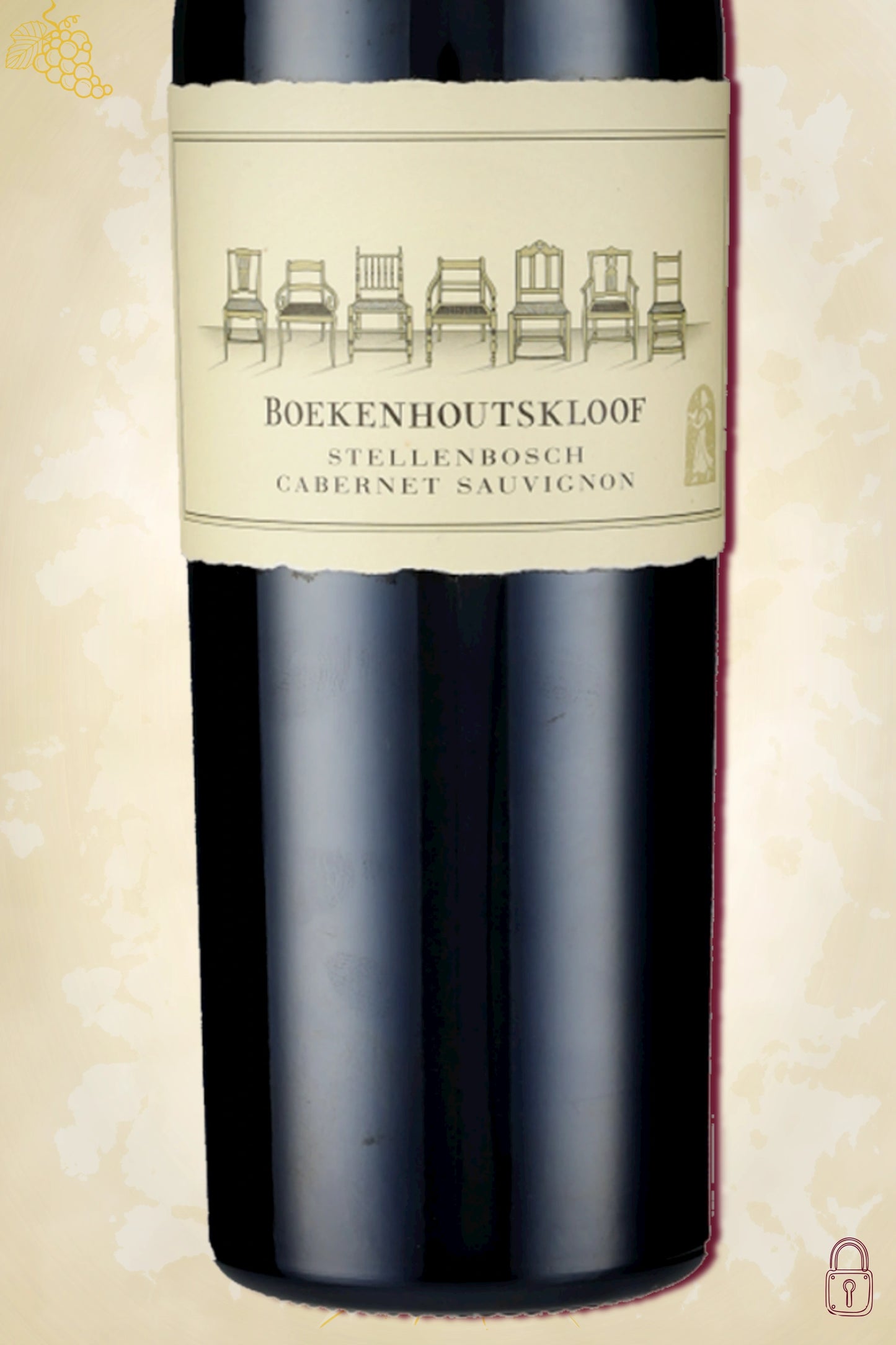 Close-up label Boekenhoutskloof Cabernet Sauvignon 2020 – Boekenhoutskloof logo en vintage details