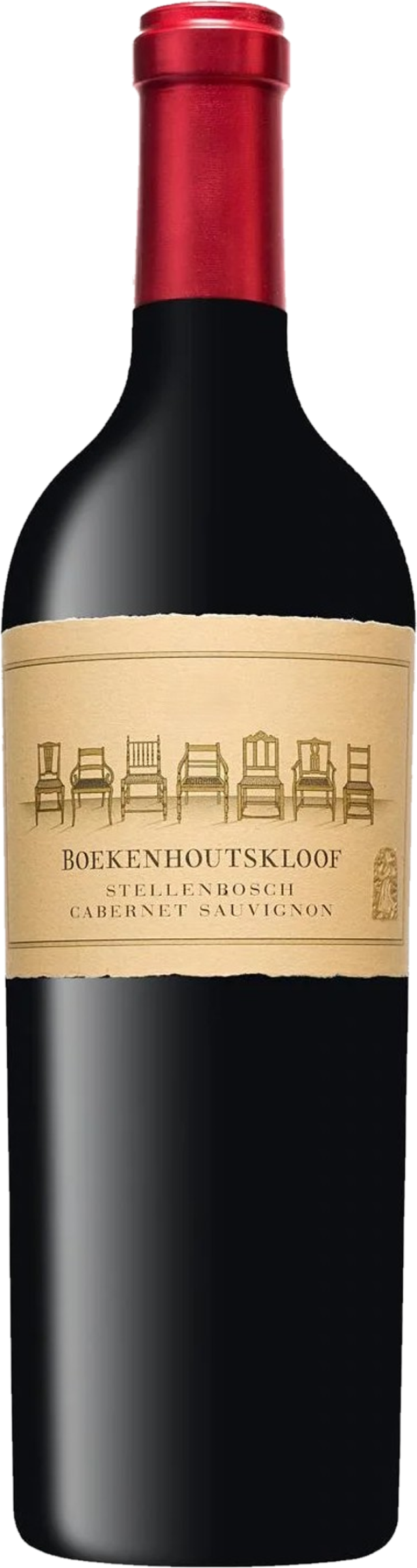 Boekenhoutskloof Cabernet Sauvignon 2018 tegen bordeaux achtergrond – premium rode wijn