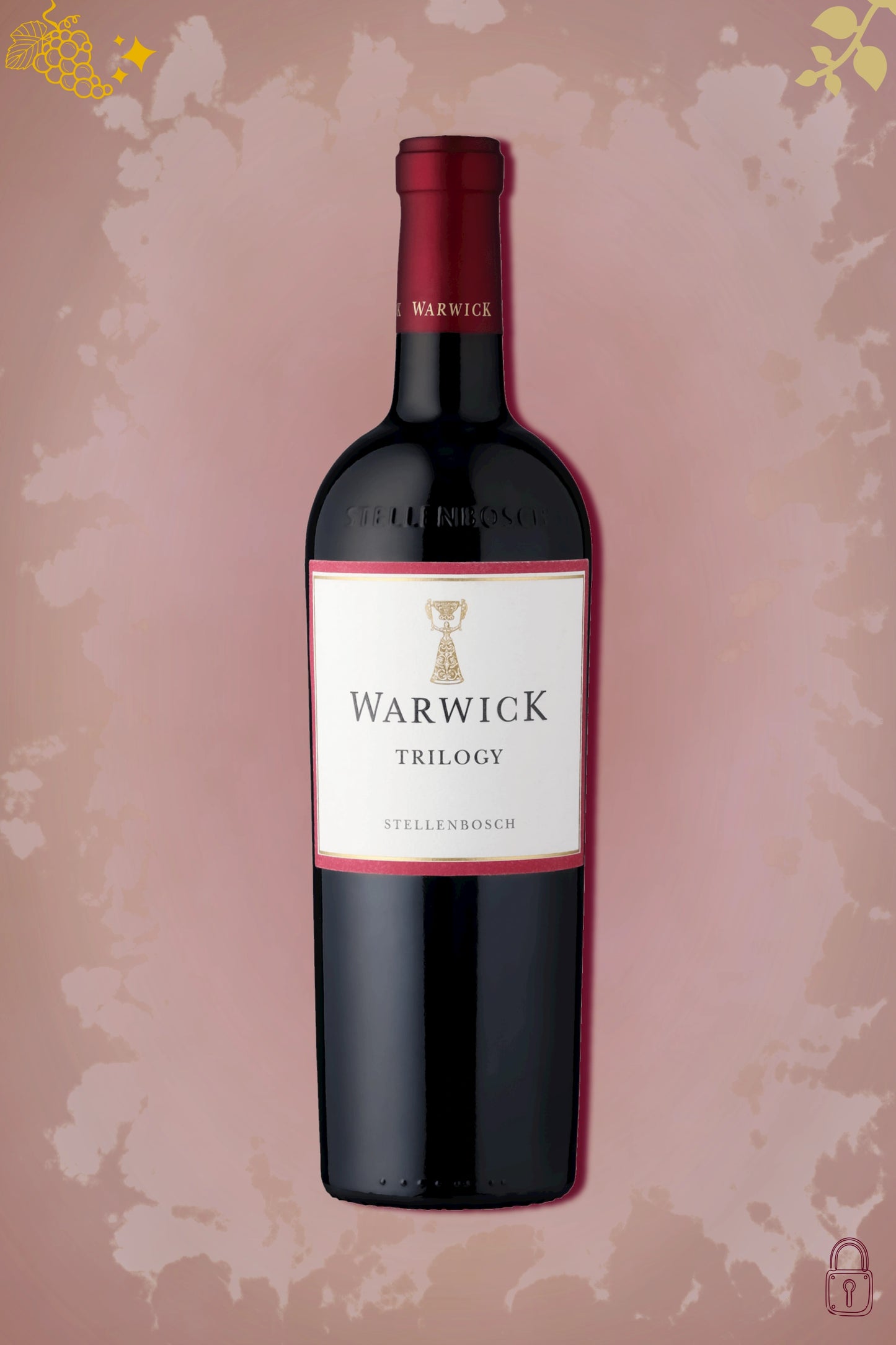 Warwick Trilogy 2017 tegen bordeaux achtergrond – premium rode blend