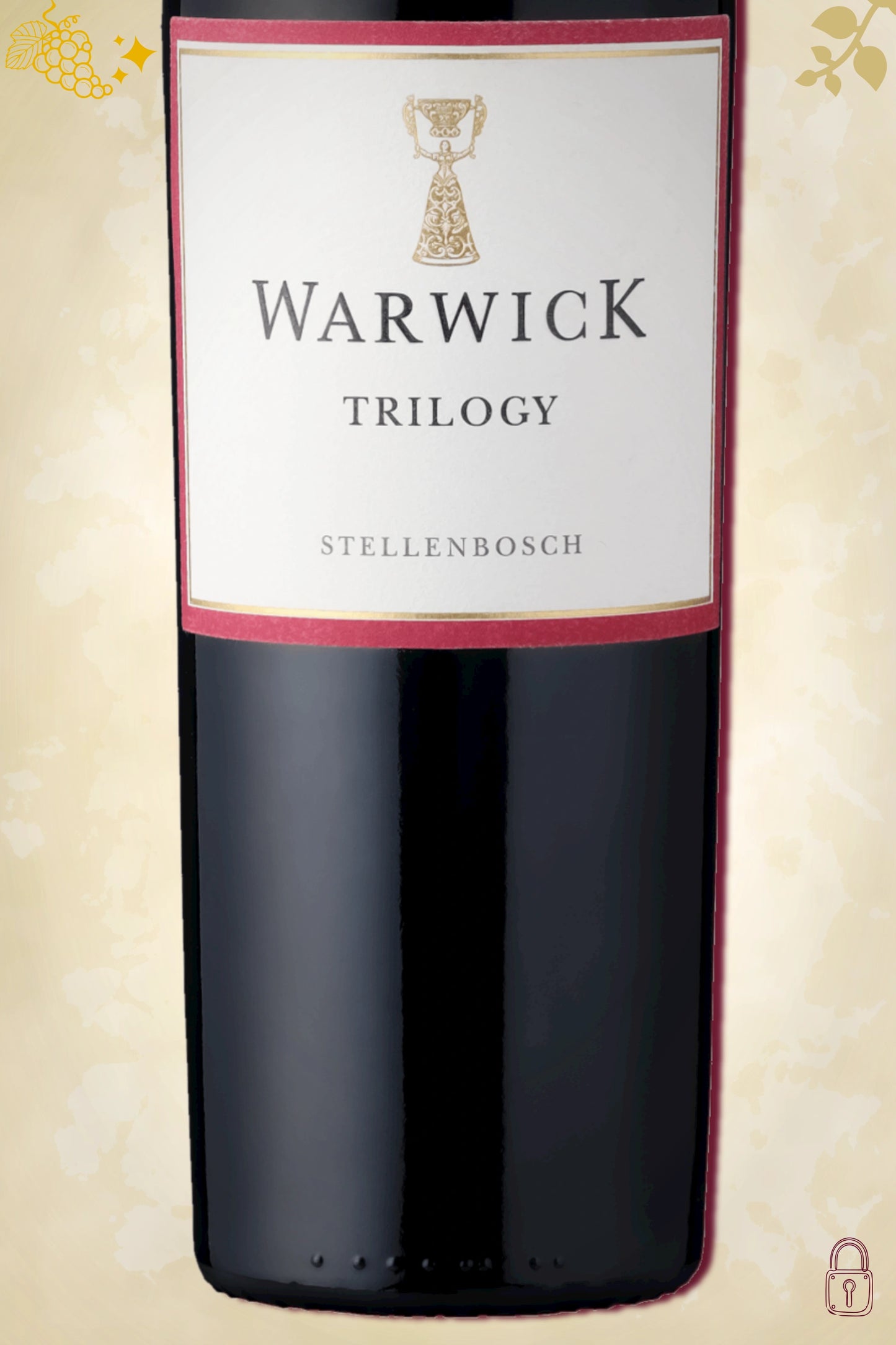 Close-up label Warwick Trilogy 2017 – Warwick logo en vintage details
