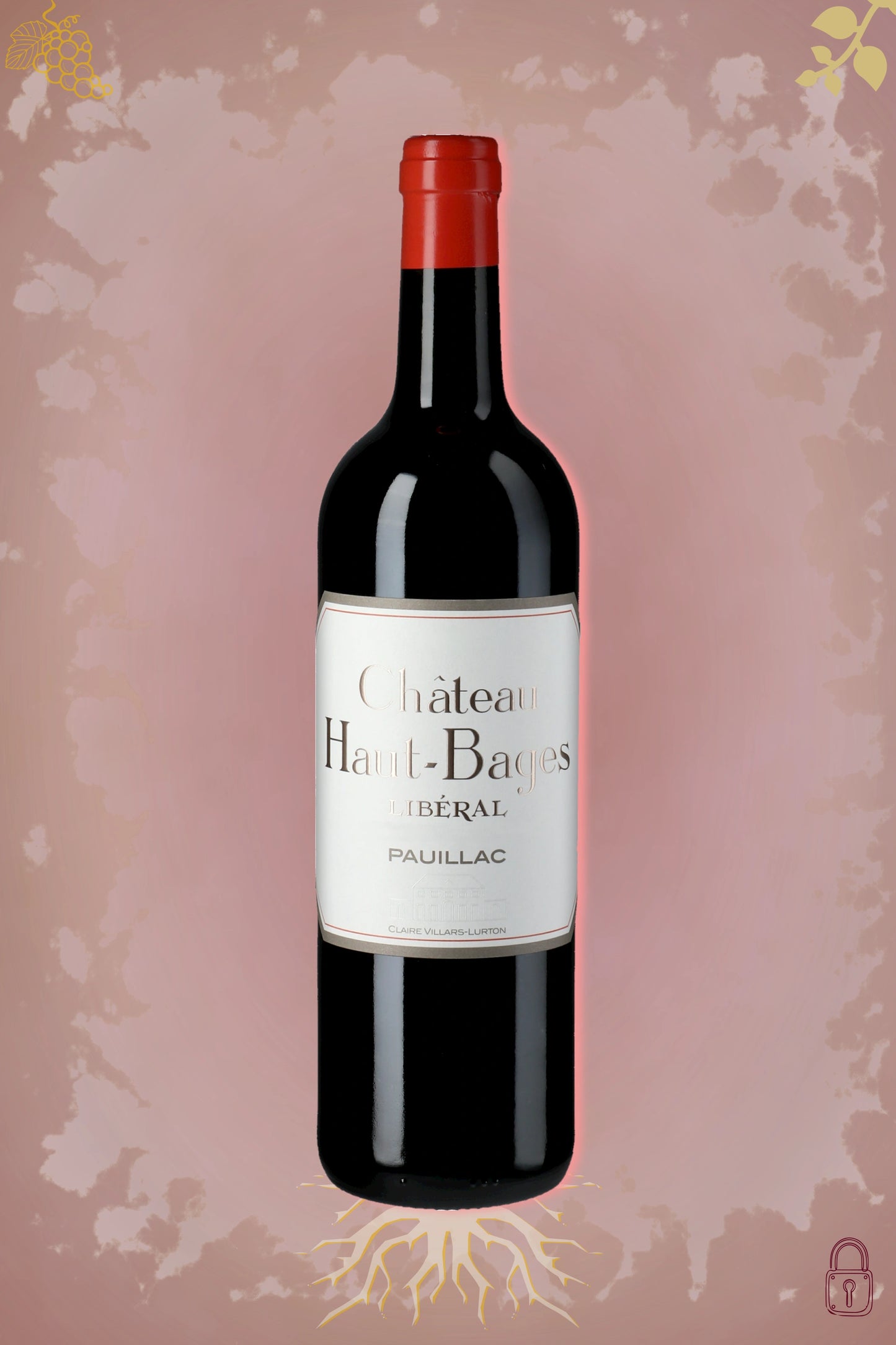 La Chapelle de Haut-Bages Libéral 2020 tegen bordeaux achtergrond – elegante rode wijn