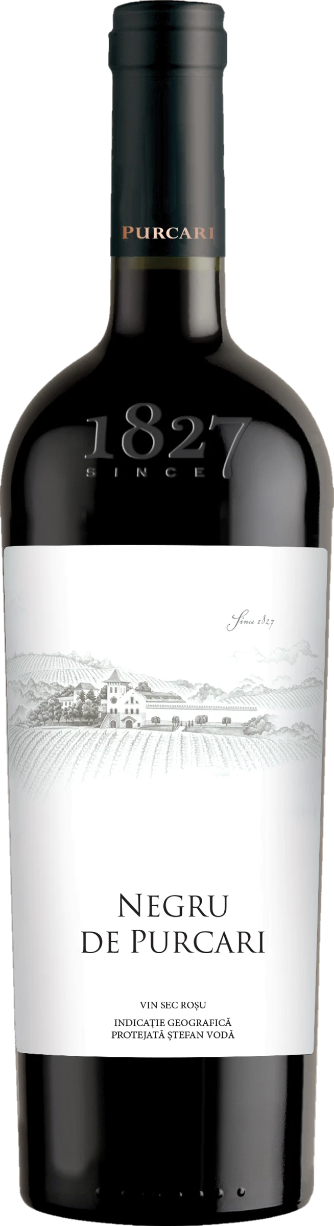 Château Purcari Negru de Purcari 2020 tegen bordeaux achtergrond – premium rode wijn