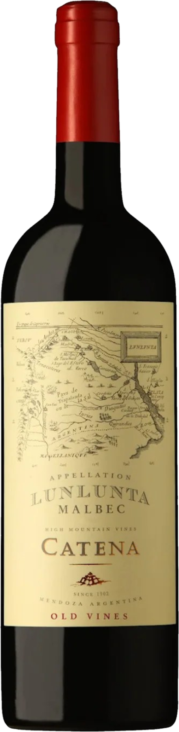 Catena Zapata Malbec 2022 tegen bordeaux achtergrond – premium rode wijn