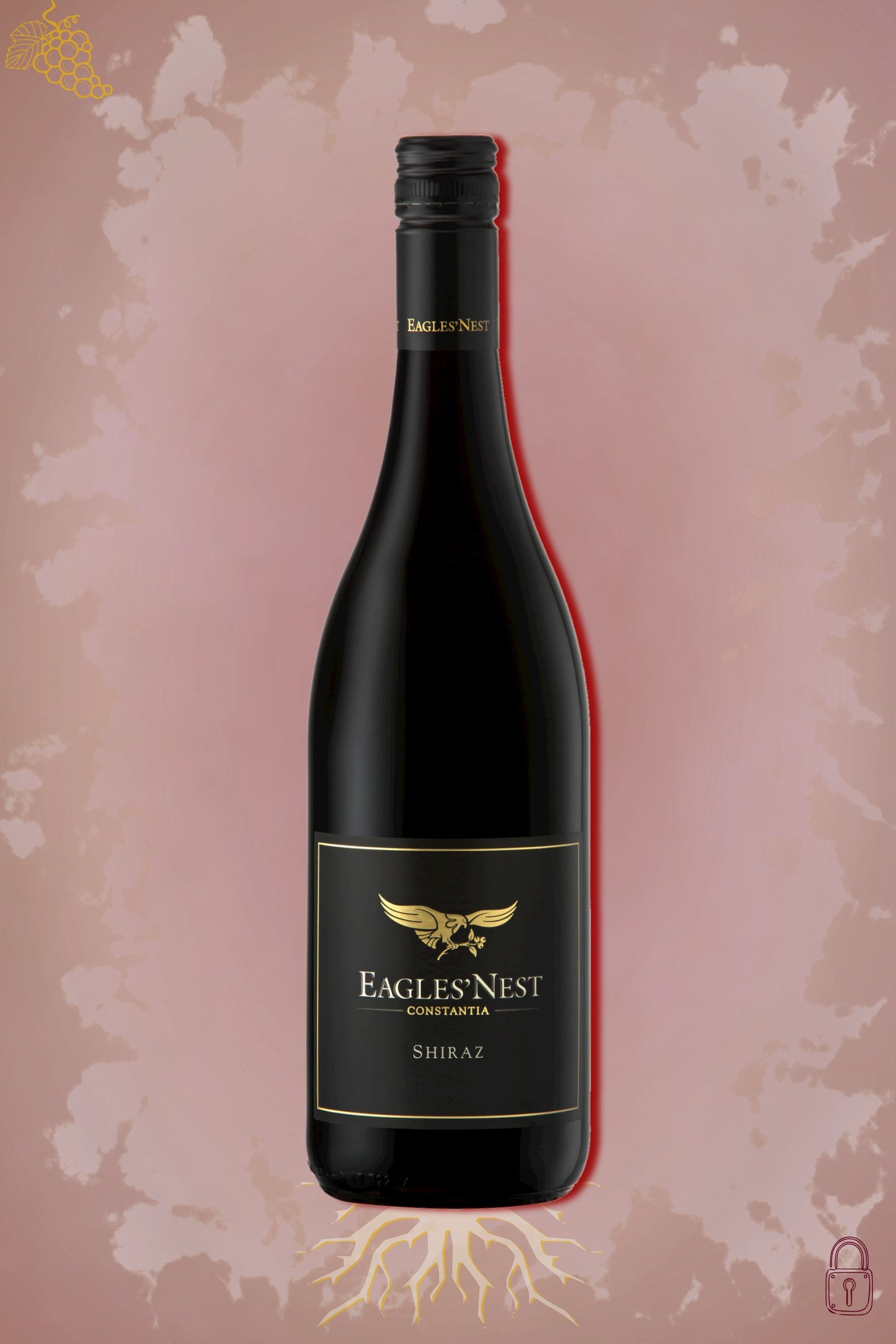 Eagles’ Nest Shiraz 2020 tegen bordeaux achtergrond – premium rode wijn
