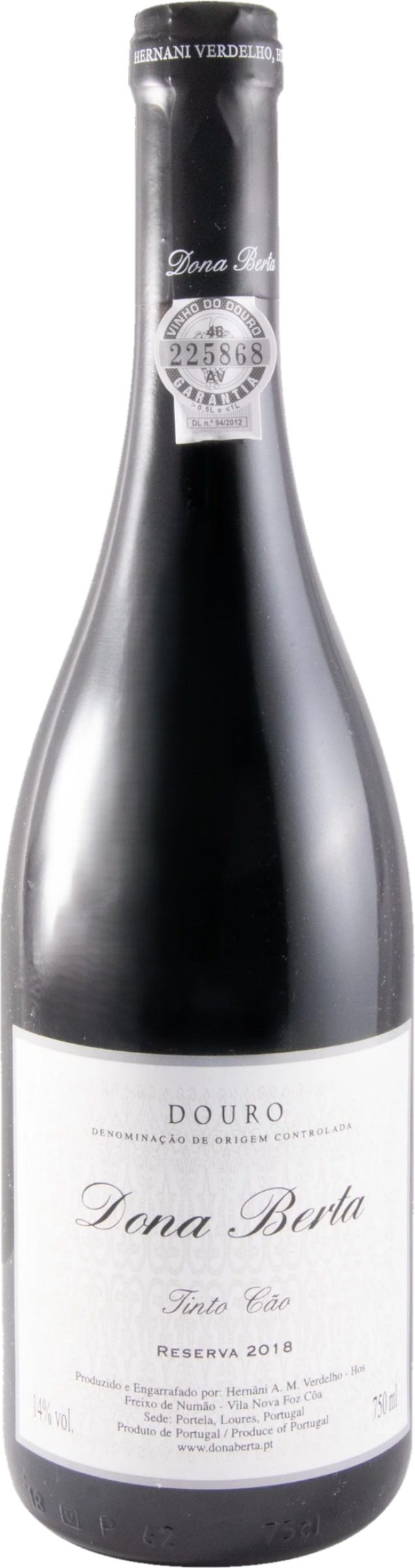 Dona Berta Tinto Cão Reserva 2018 tegen bordeaux achtergrond – premium rode wijn