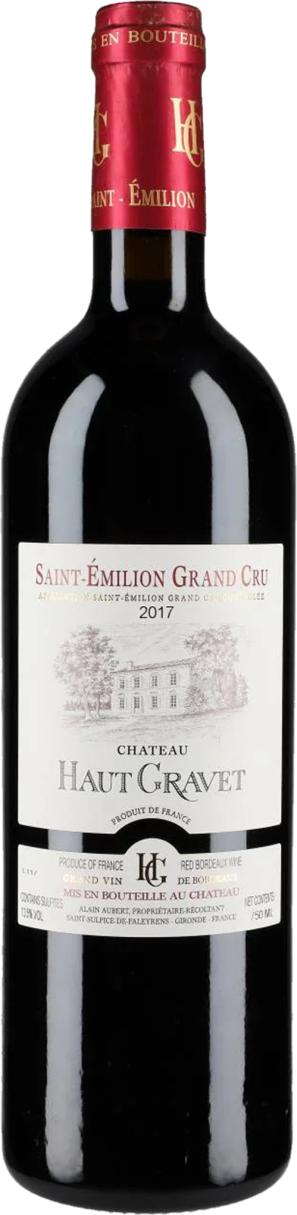 Château Haut-Gravet Saint-Émilion Grand Cru 2015 tegen bordeaux achtergrond
