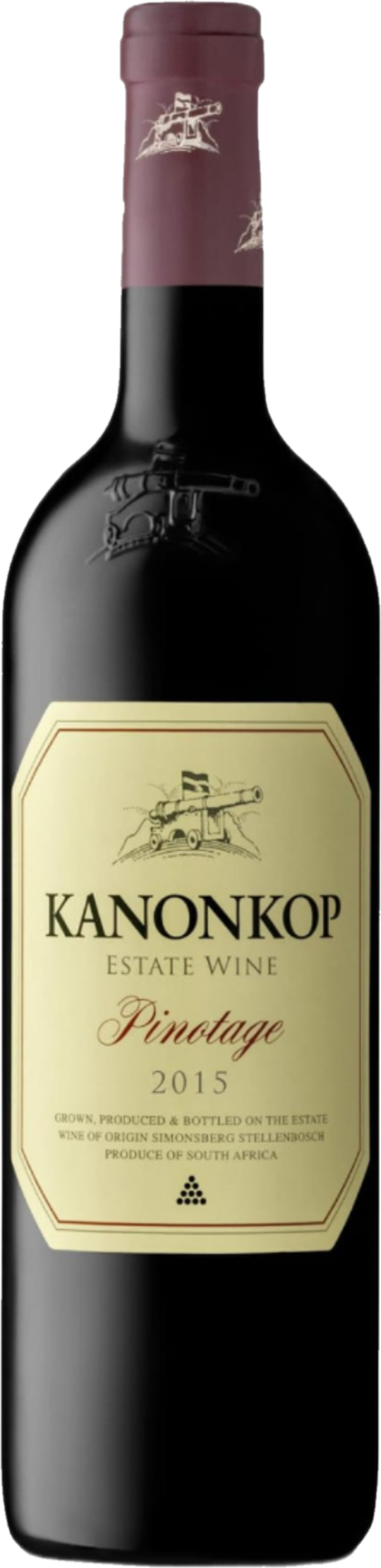 Kanonkop Pinotage 2015 tegen bordeaux achtergrond – premium rode wijn