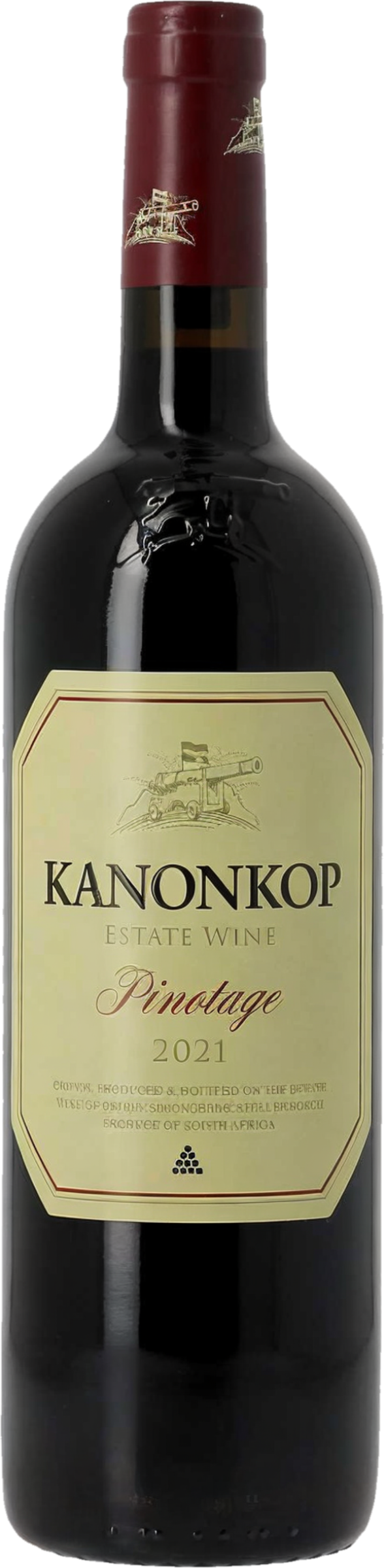 Kanonkop Pinotage 2021 tegen bordeaux achtergrond – premium rode wijn