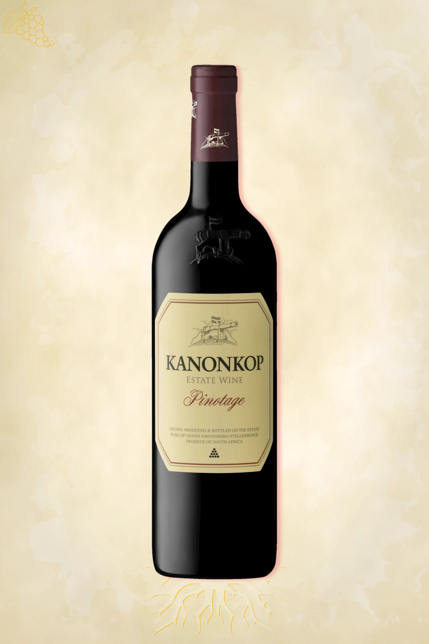 Kanonkop Pinotage terroirwijn - wijnfles met witte achtergrond