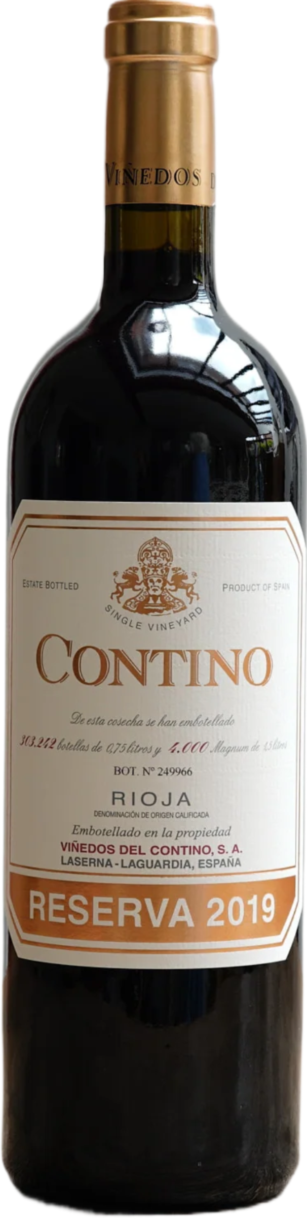 Contino Rioja Reserva 2019 tegen bordeaux achtergrond – premium rode wijn