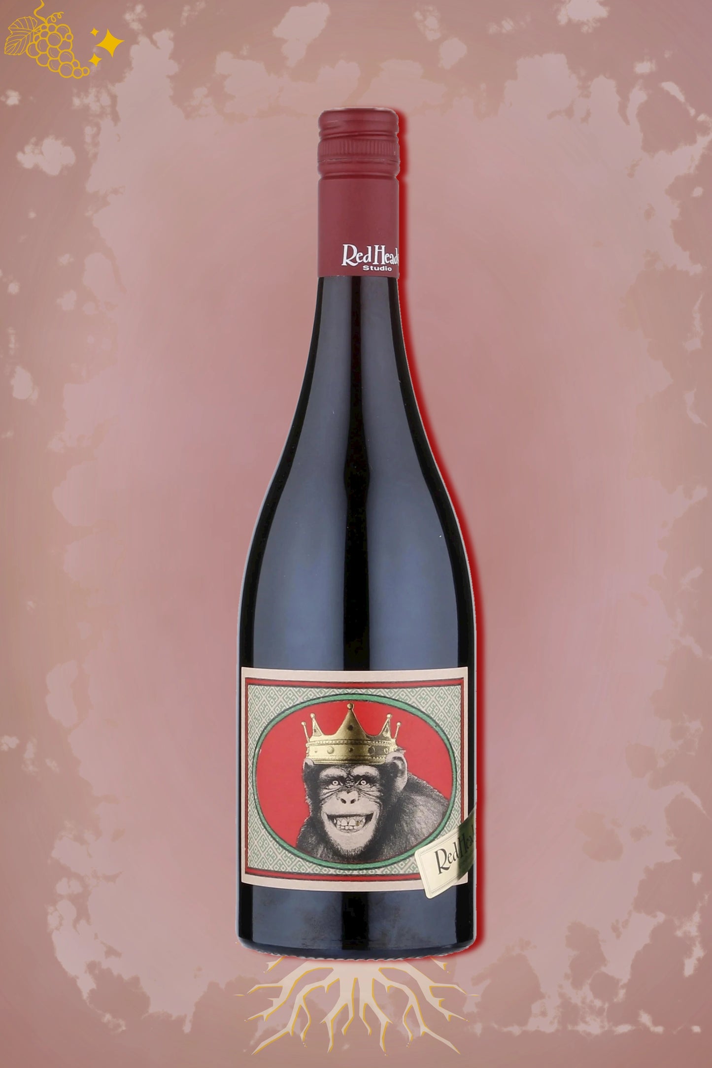 RedHeads Coco Rôtie 2022 tegen bordeaux achtergrond – premium Syrah Viognier wijn