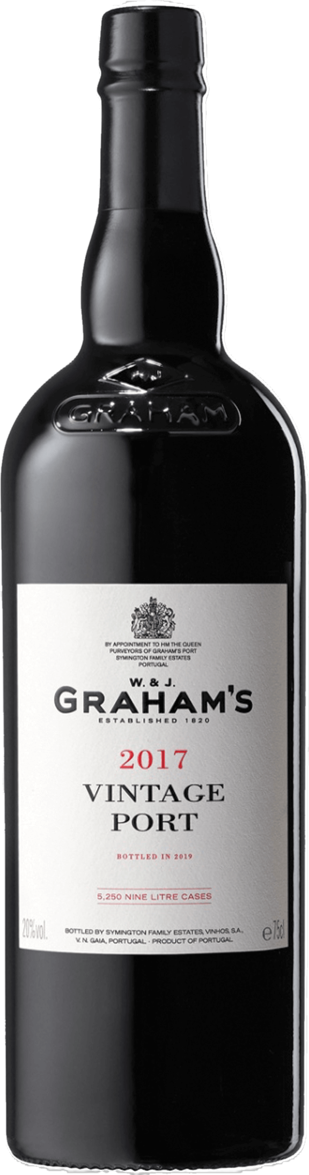 Graham’s Vintage Port 2017 tegen gouden achtergrond – premium dessertwijn