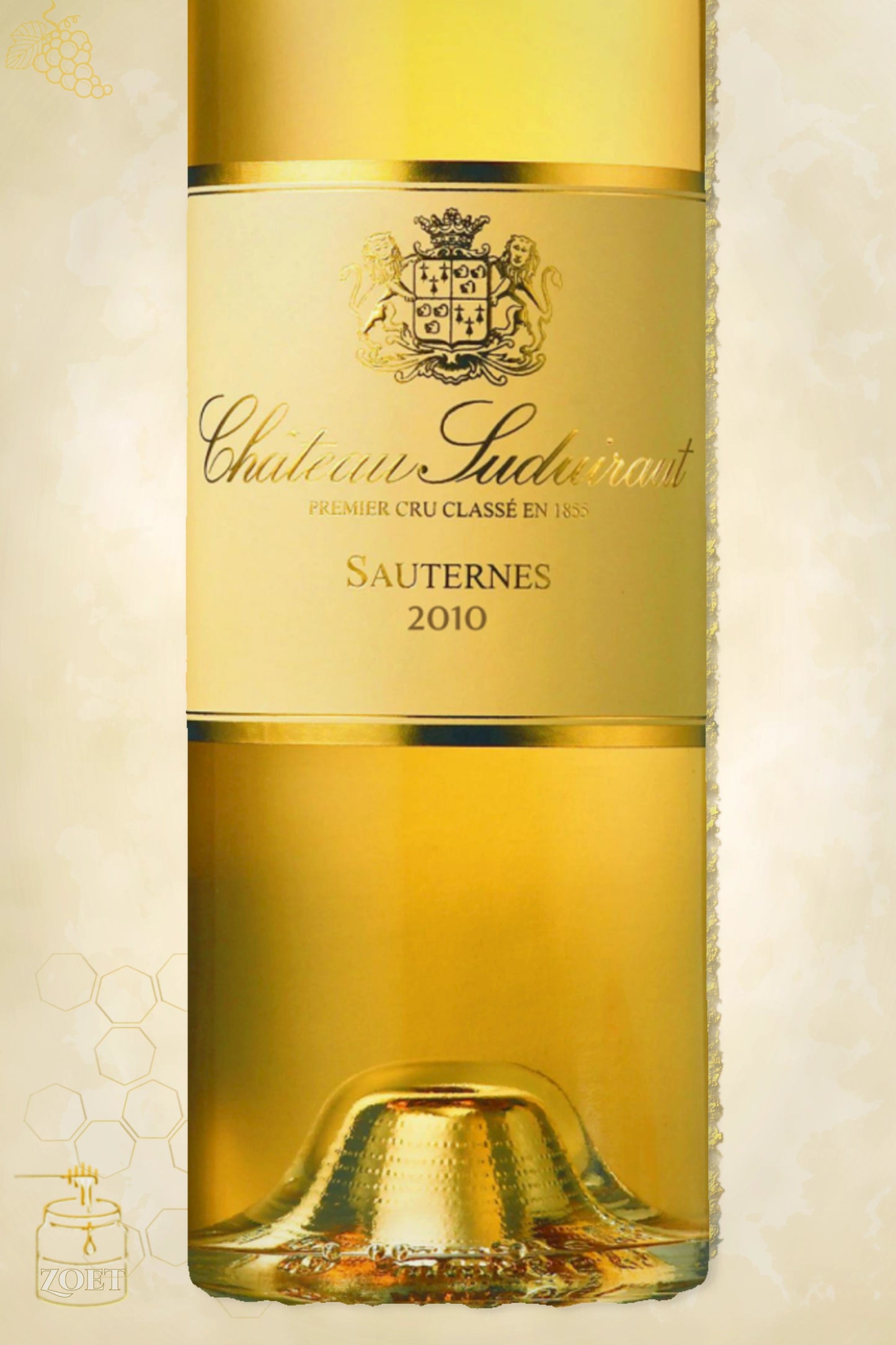 Close-up label Château Suduiraut – Sauternes (2010)
