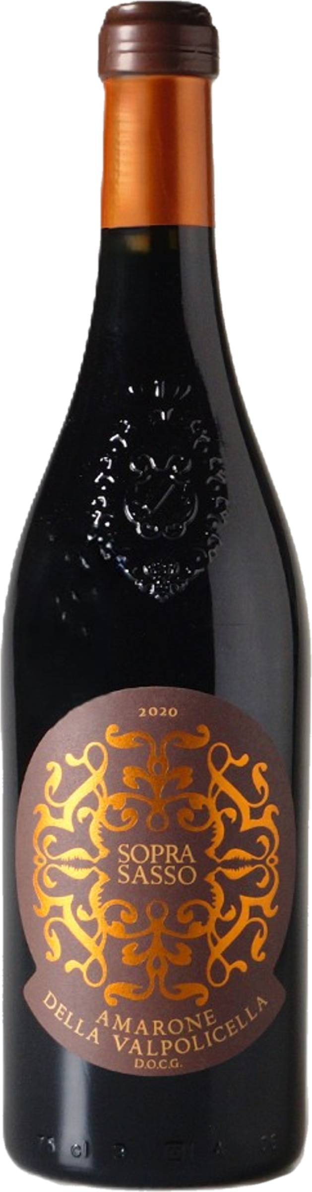 Valpolicella Ripasso Soprasasso 2020 tegen bordeaux achtergrond – premium rode wijn