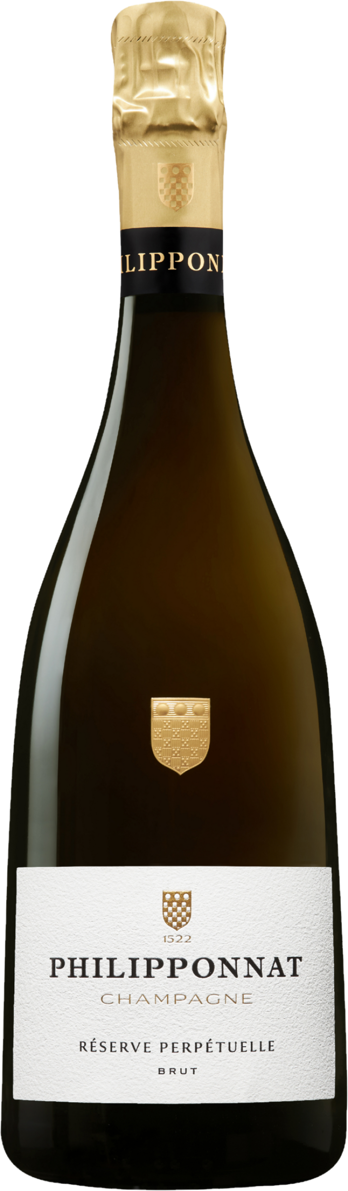 Philipponnat Champagne Brut Réserve Perpétuelle NV tegen gouden achtergrond – premium mousserende wijn
