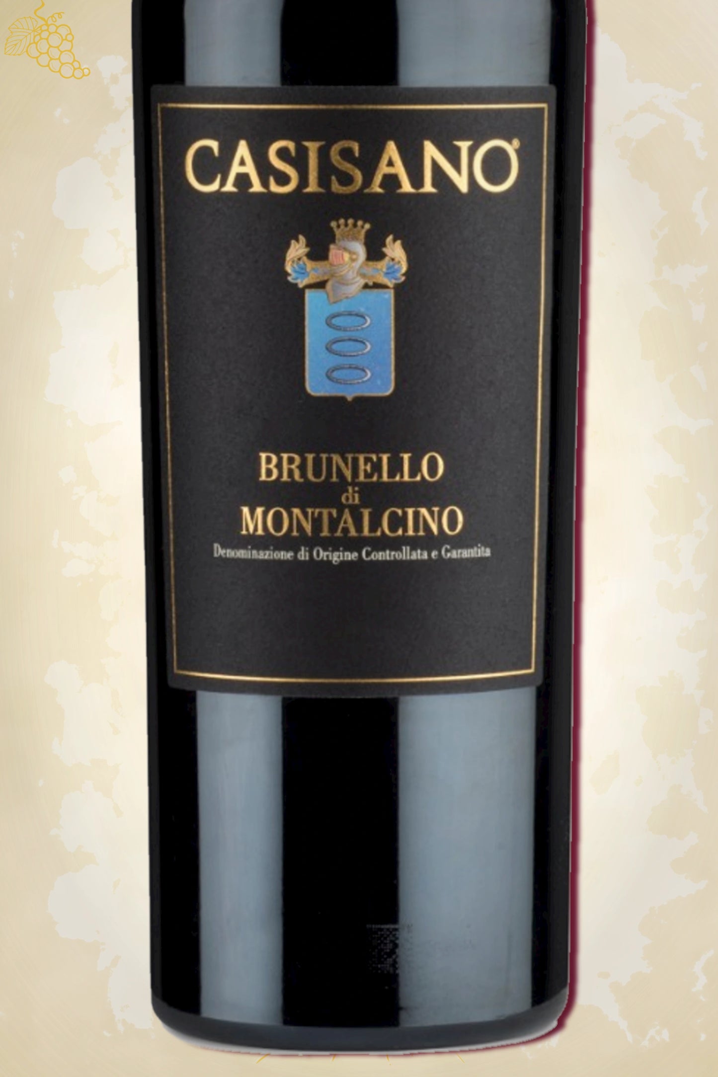 Close-up label Brunello di Montalcino 2018 – Casisano details zichtbaar